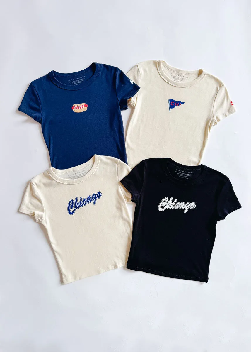 90's Chicago Baby Tee - Ivory