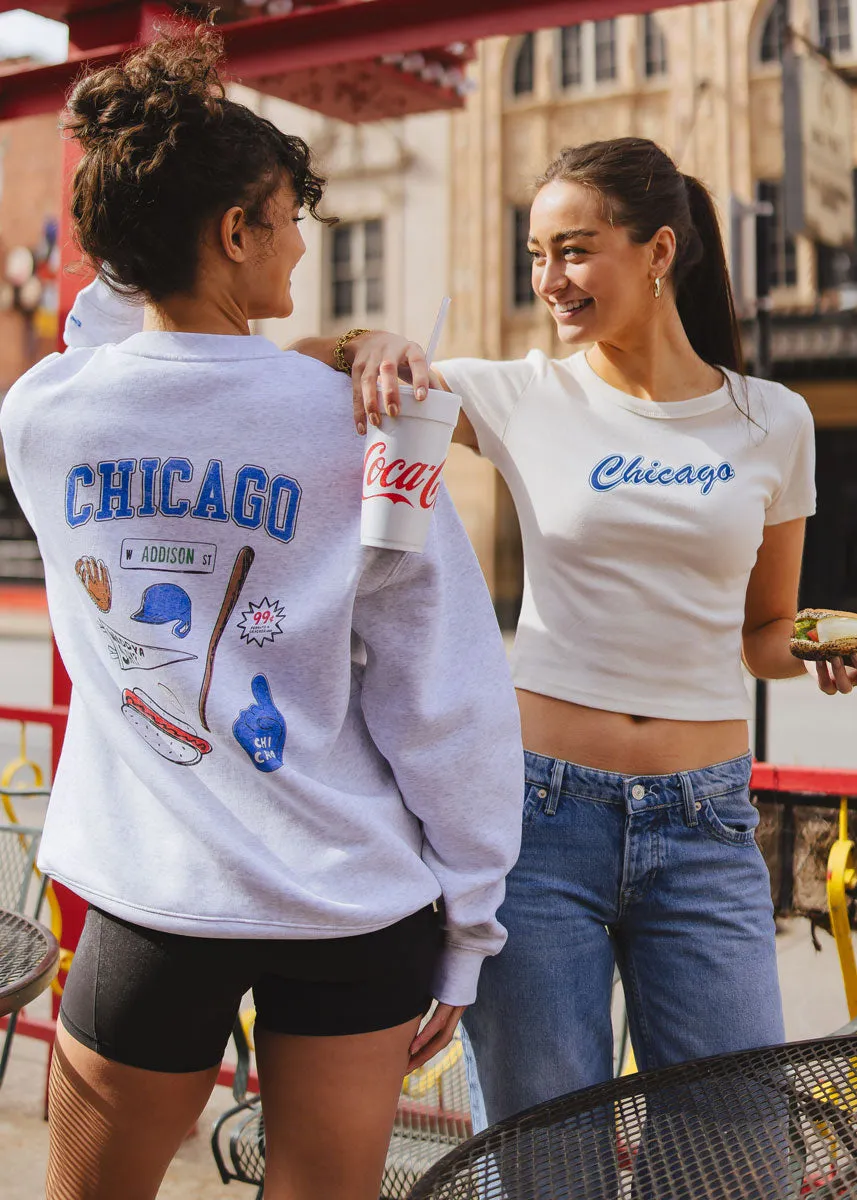 90's Chicago Baby Tee - Ivory