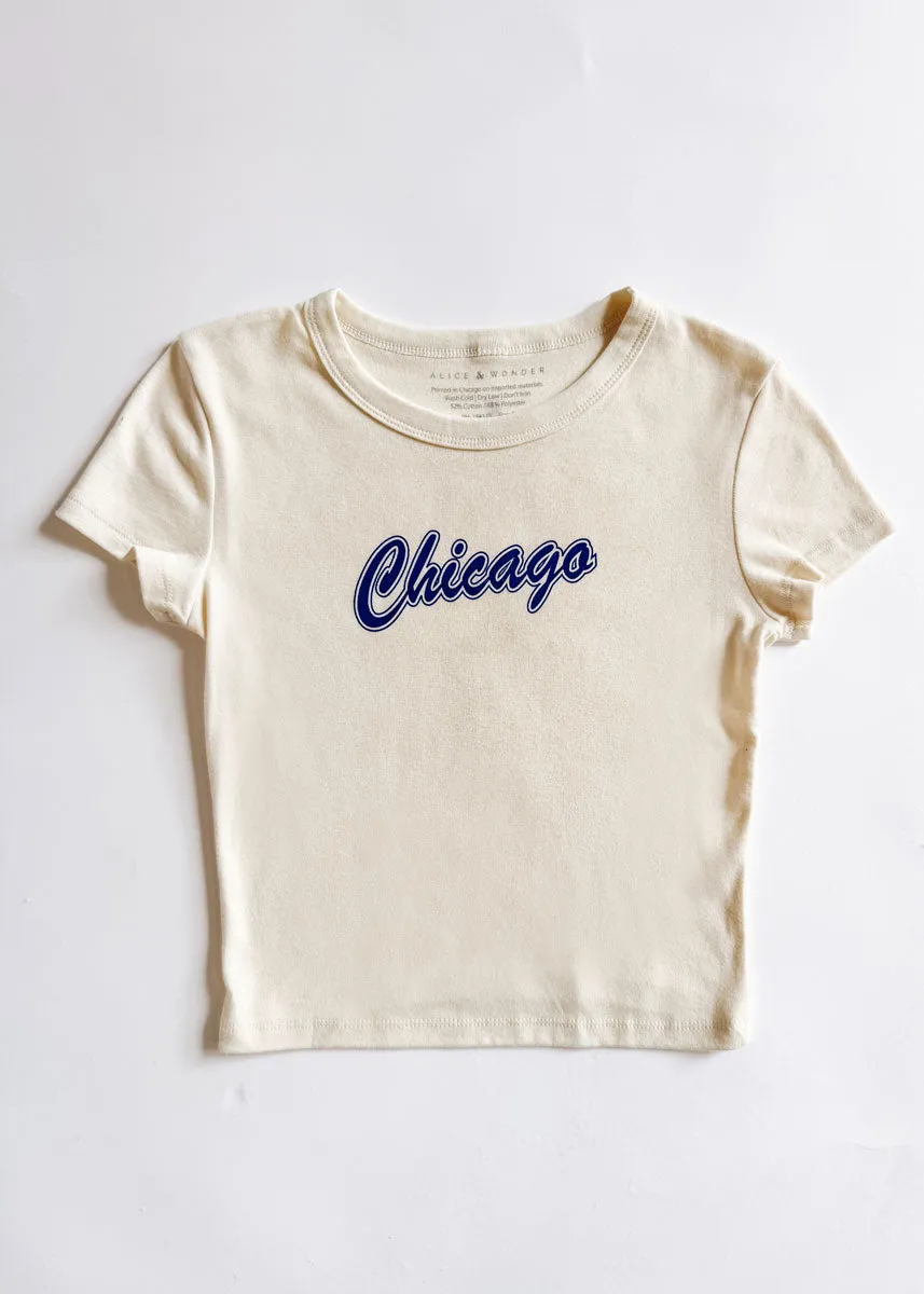 90's Chicago Baby Tee - Ivory