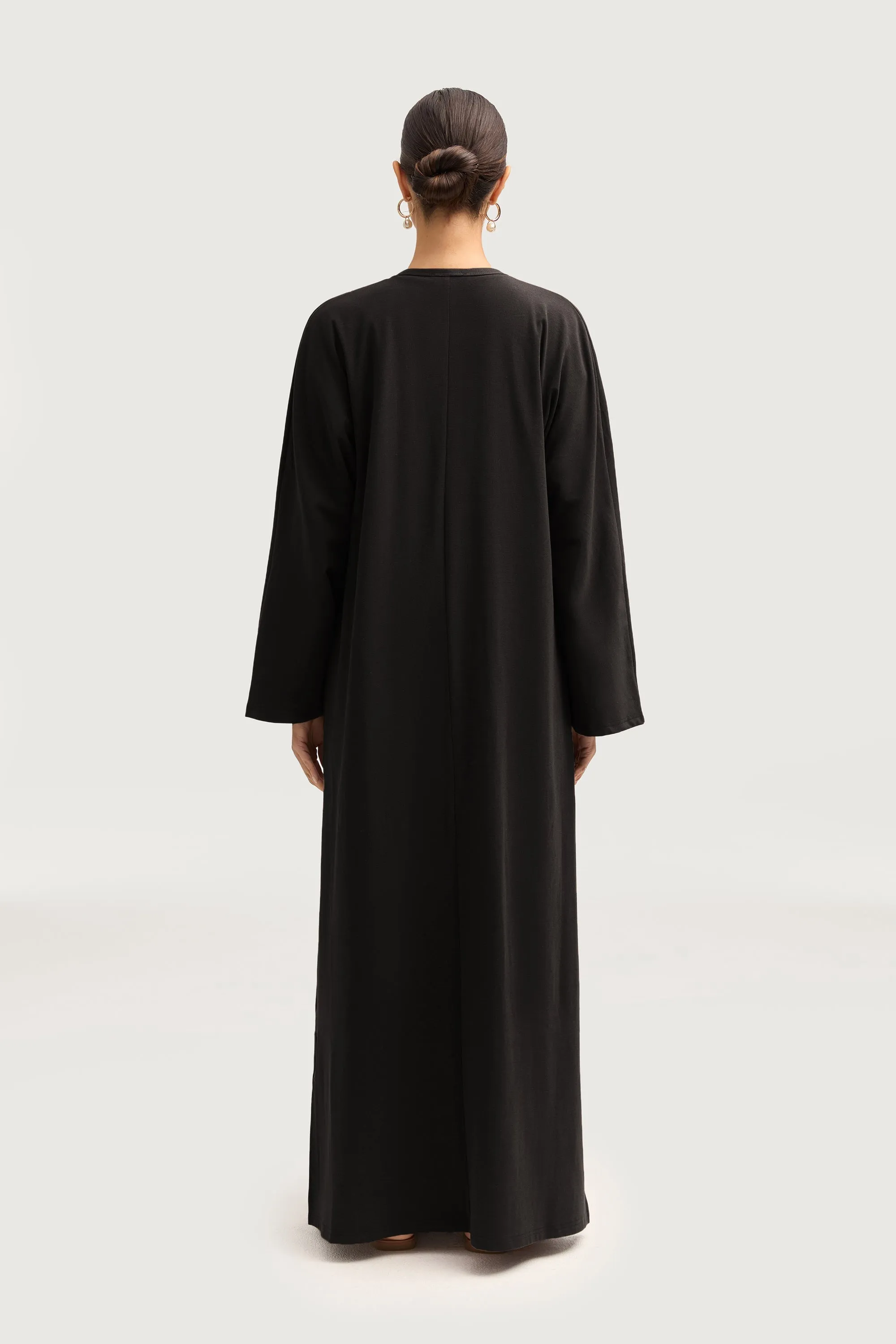 Aria Ribbed Everyday Maxi Cardigan - Black