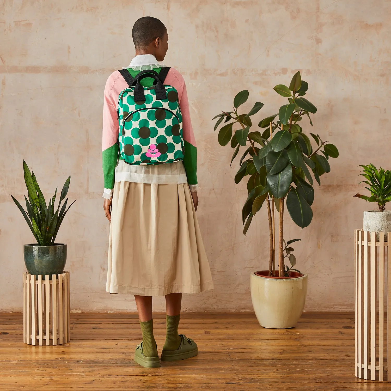 Ark Backpack - Retro Flower Emerald