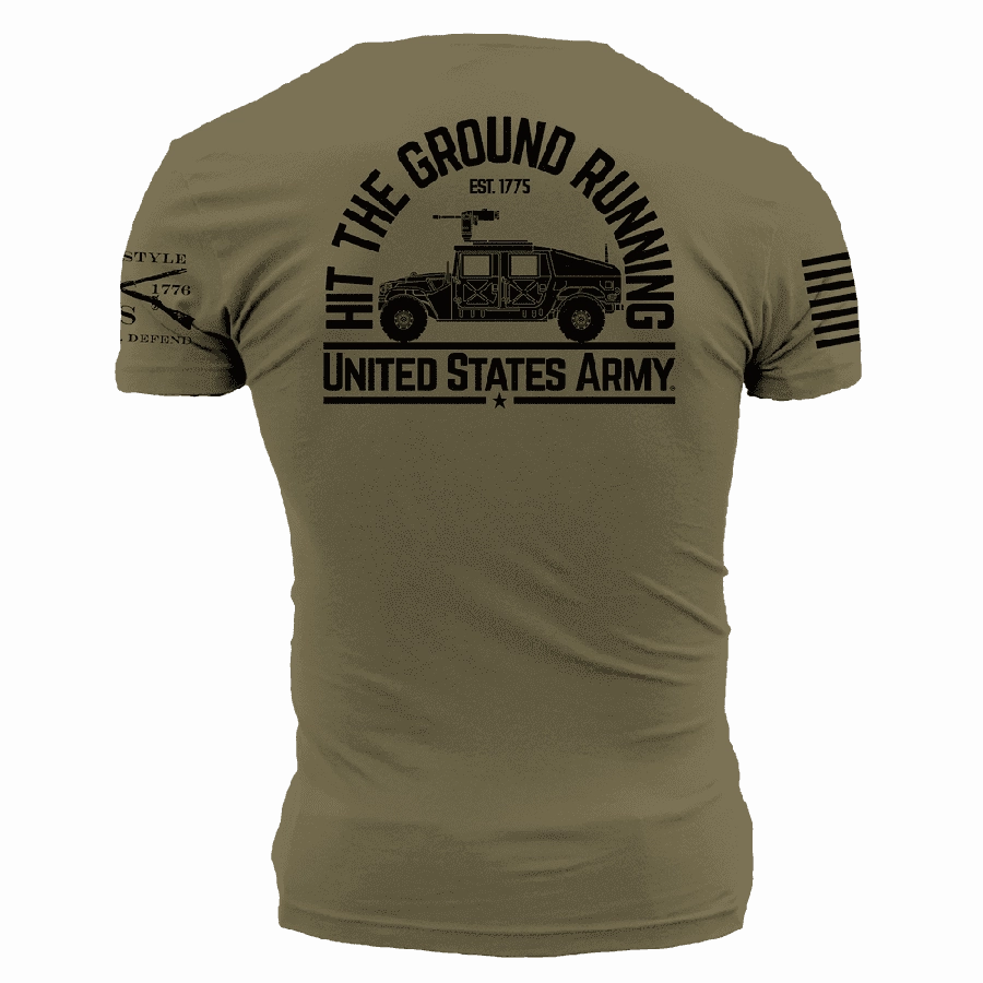 Army Hit The Ground Running T-Shirt - Military Green