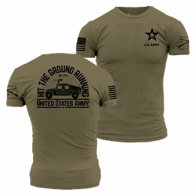 Army Hit The Ground Running T-Shirt - Military Green