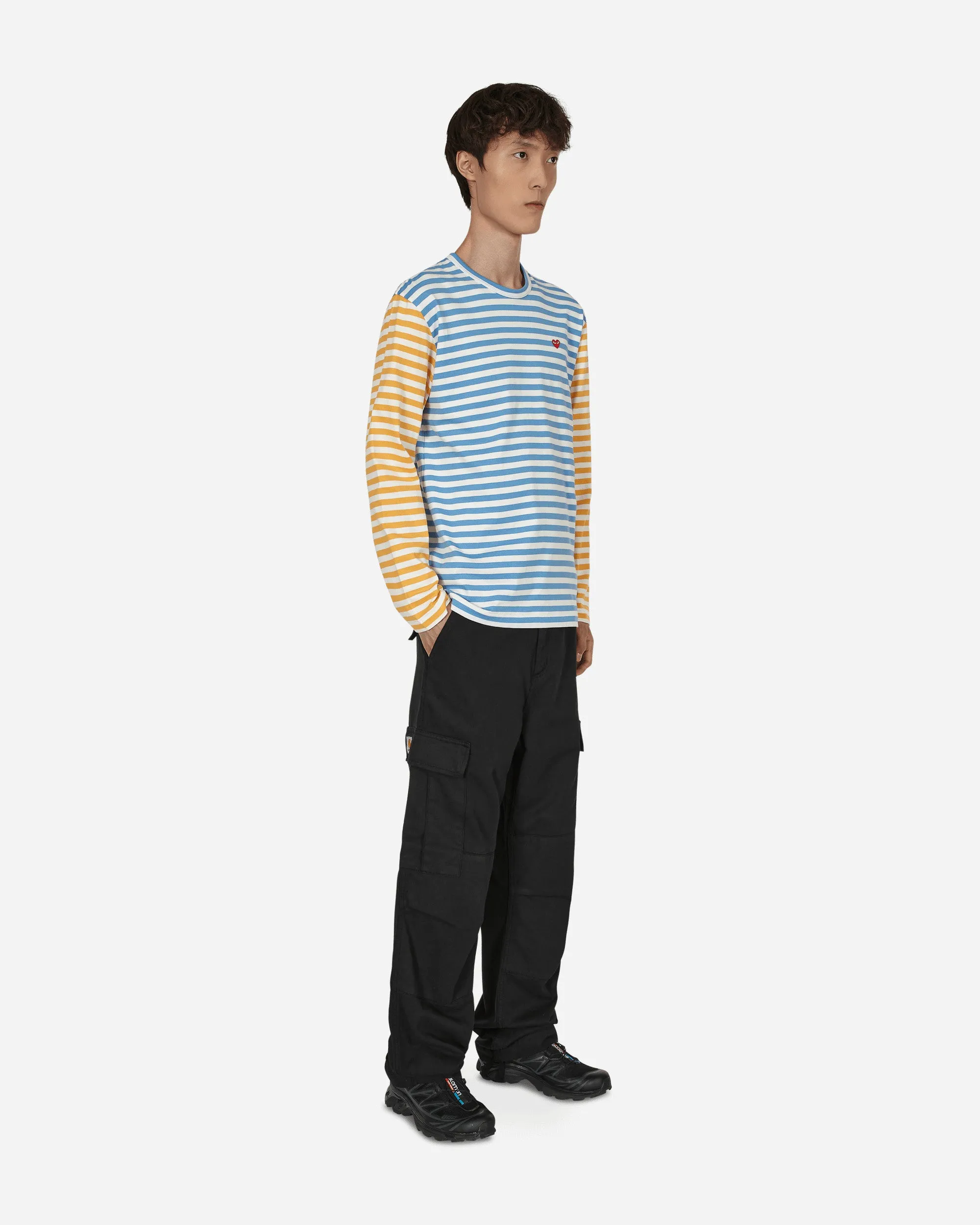 Bi-Color Stripe Longsleeve T-Shirt Blue