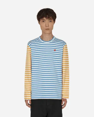 Bi-Color Stripe Longsleeve T-Shirt Blue
