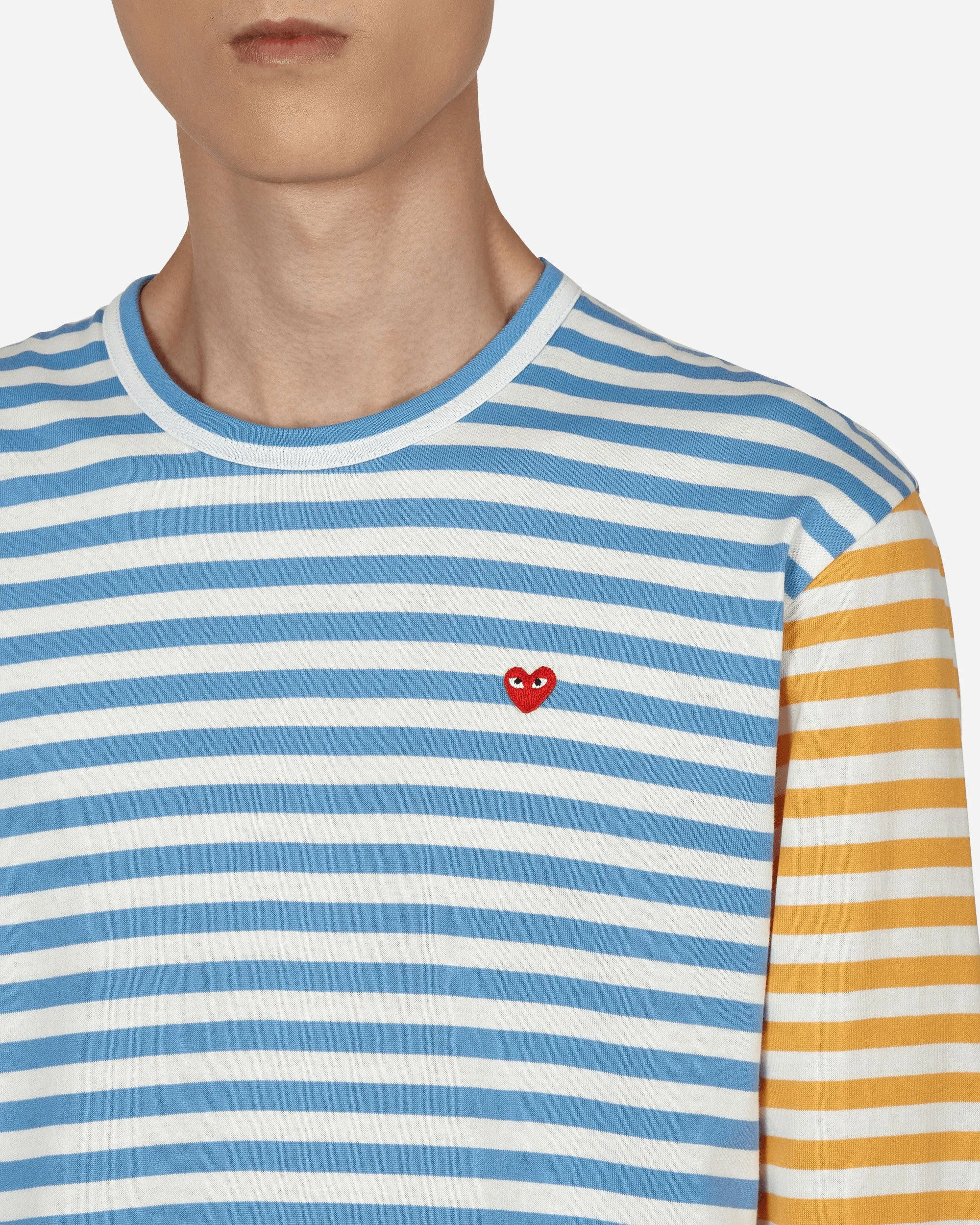 Bi-Color Stripe Longsleeve T-Shirt Blue