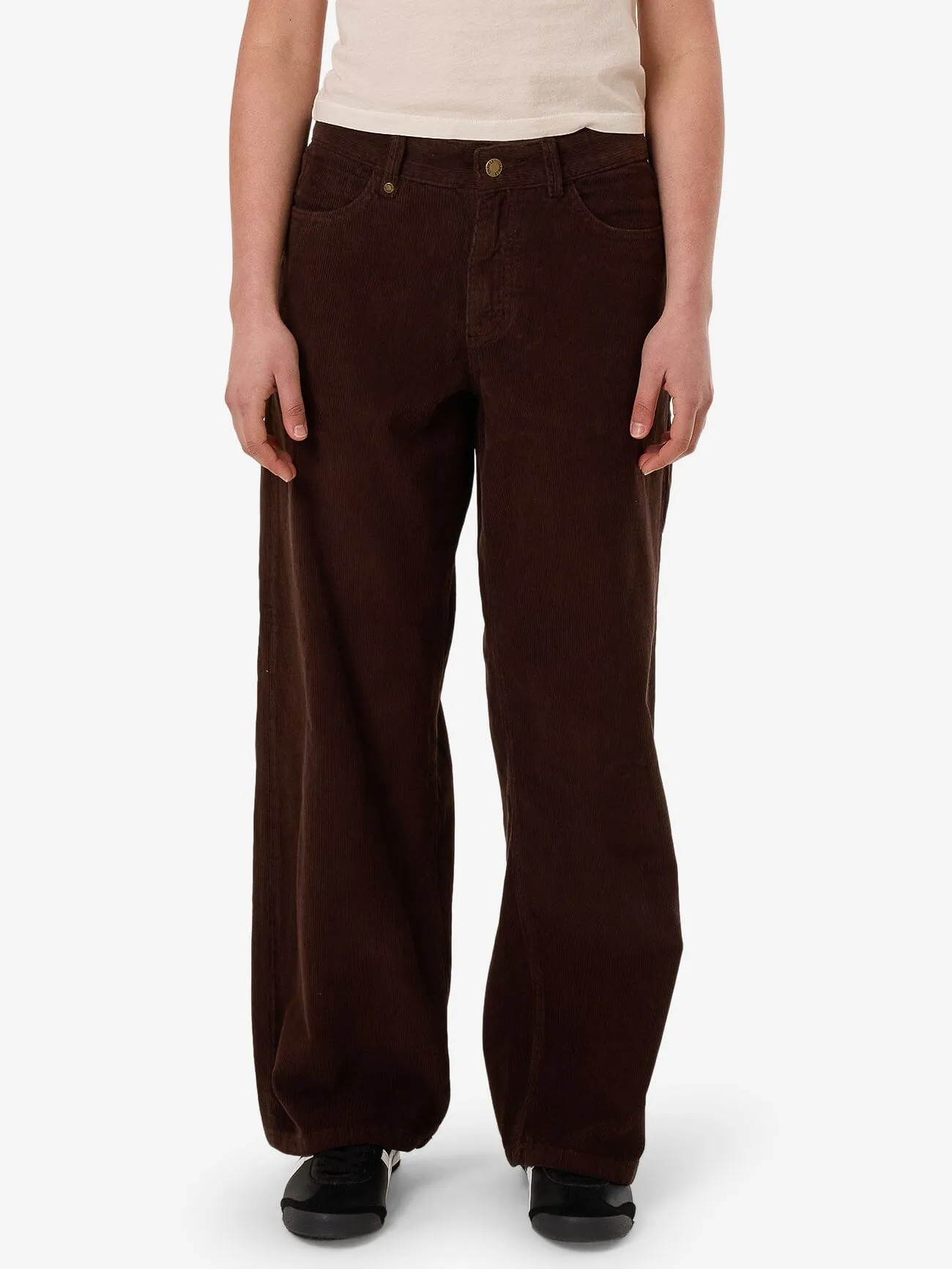 Billie Low Rise Corduroy Baggy Jean - Dark Coffee