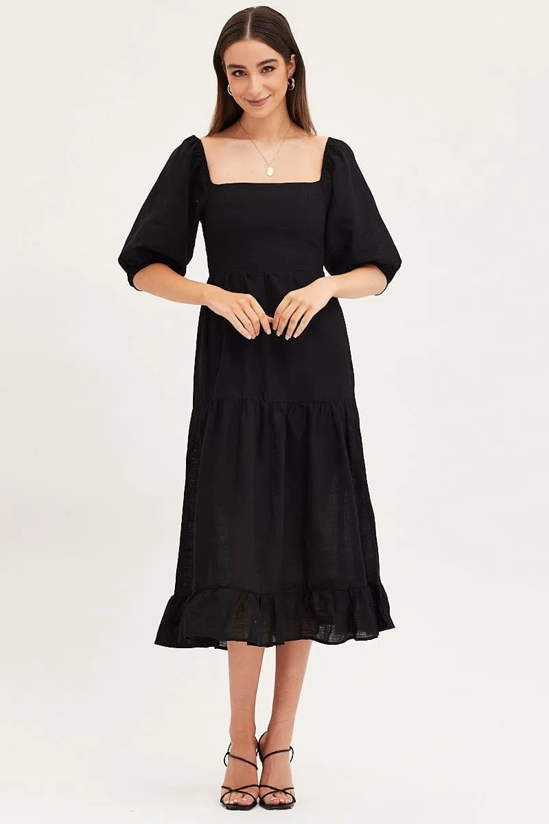 Black Maxi Dress Linen