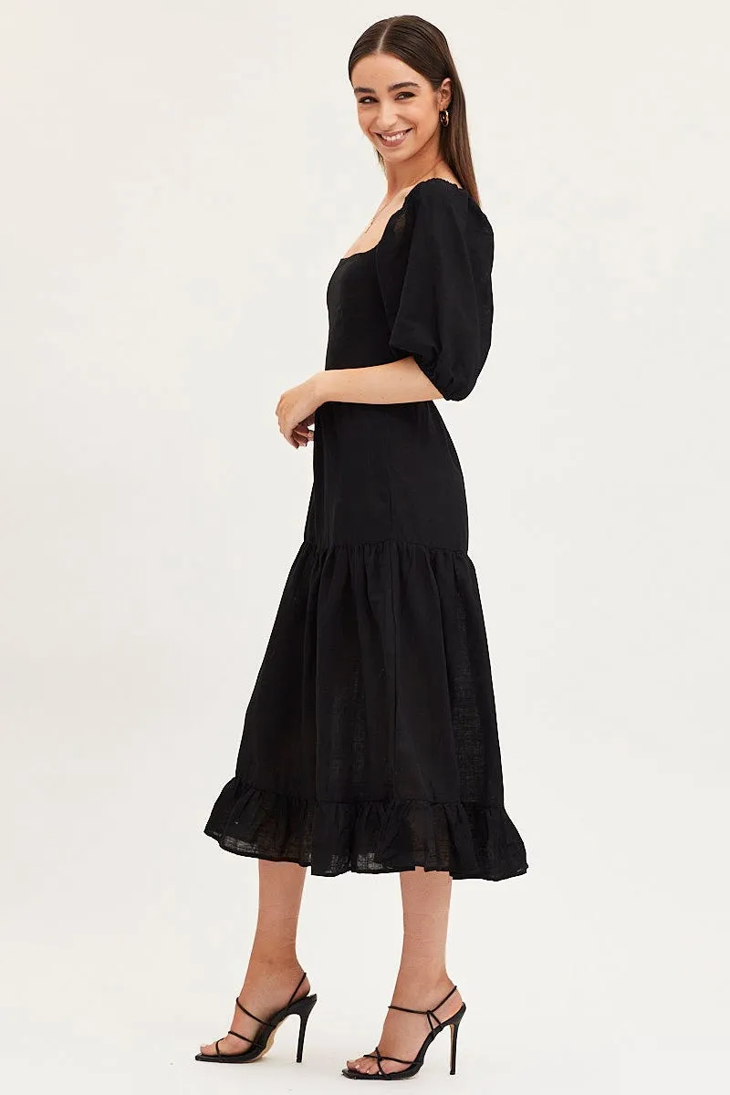Black Maxi Dress Linen