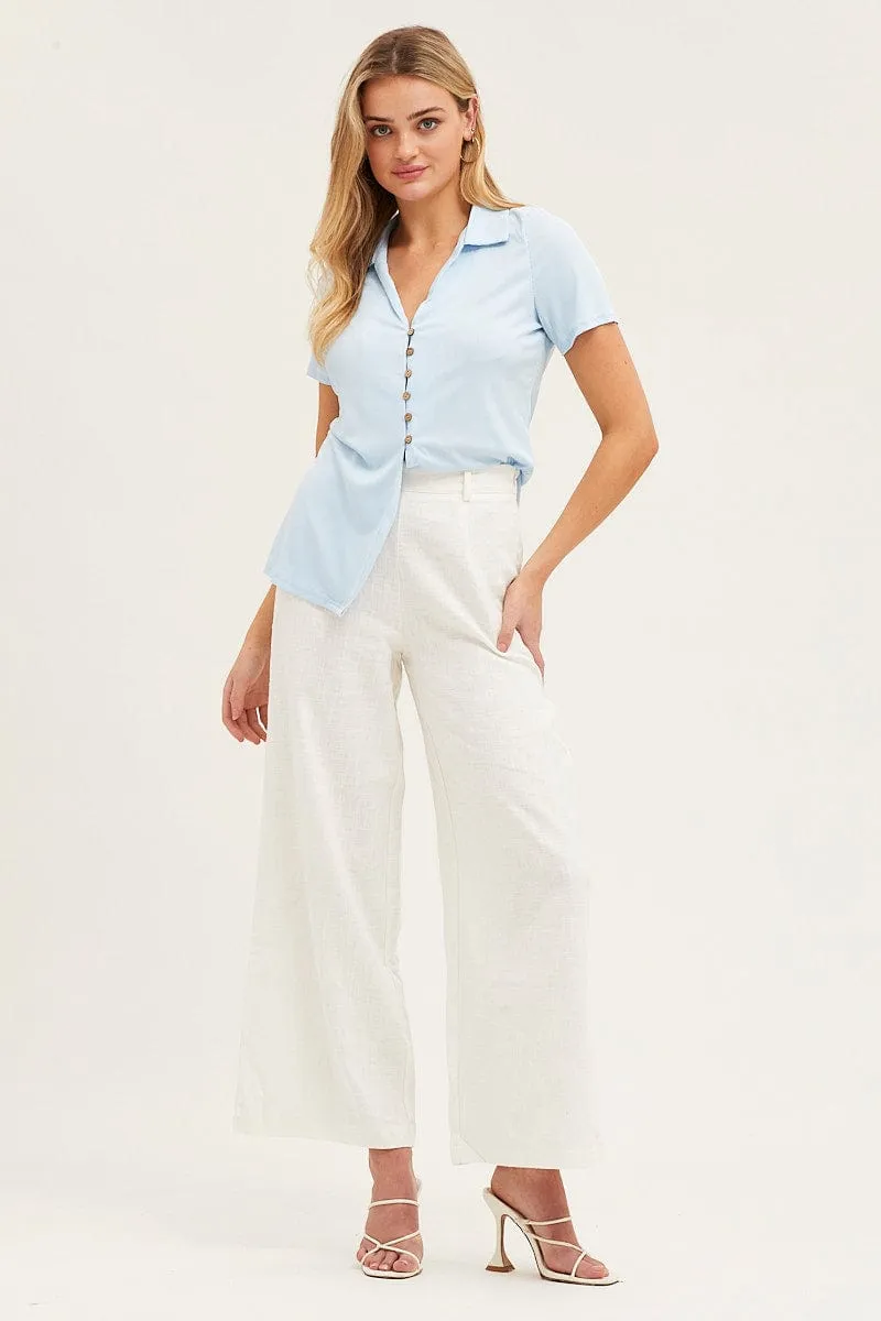 Blue Button Front Shirt