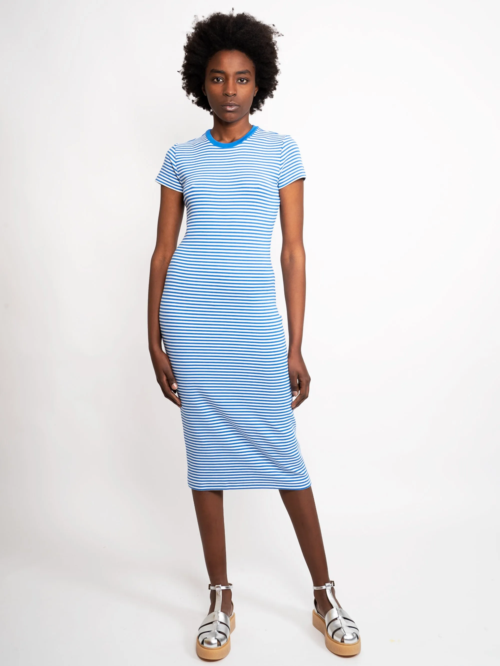 Blue Longuette Striped Dress
