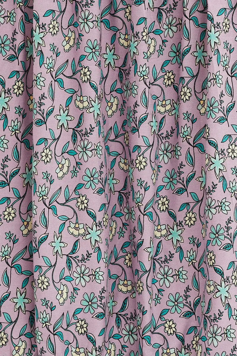 Boho Print V-Neck Short Sleeve Maxi Dress