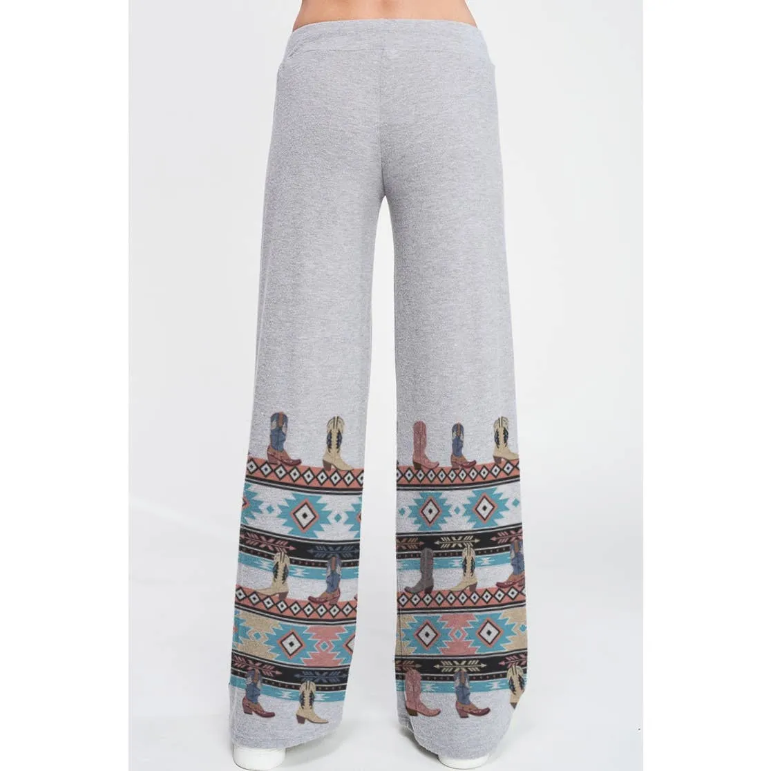 Boots Aztec print soft lounge wear set in Heather Grey TB625G12301A