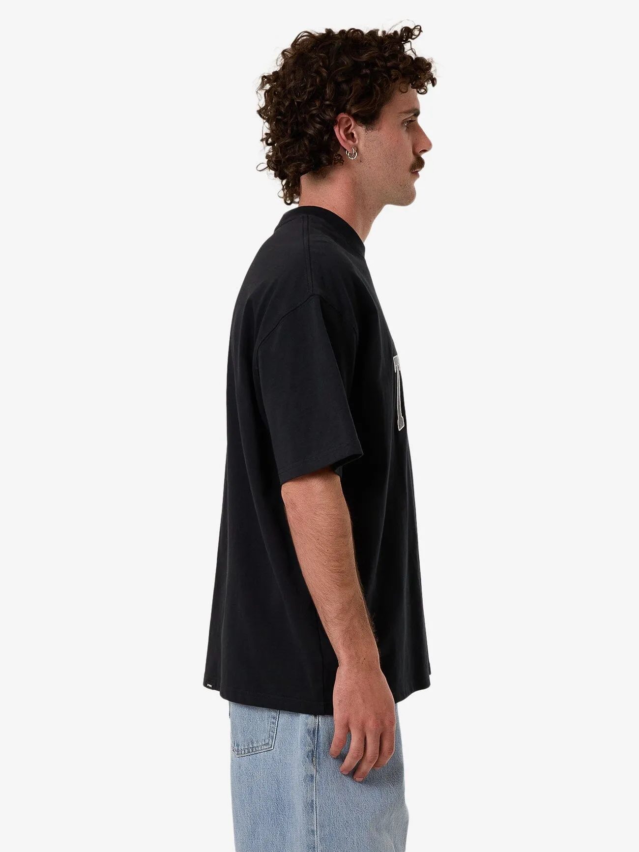 Born To Fly Box Fit Oversize Tee - Washed Black