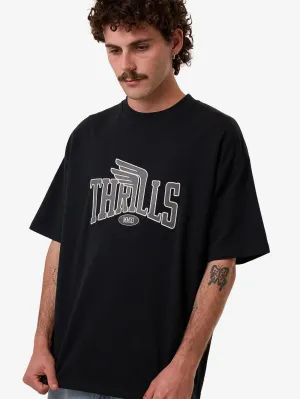 Born To Fly Box Fit Oversize Tee - Washed Black