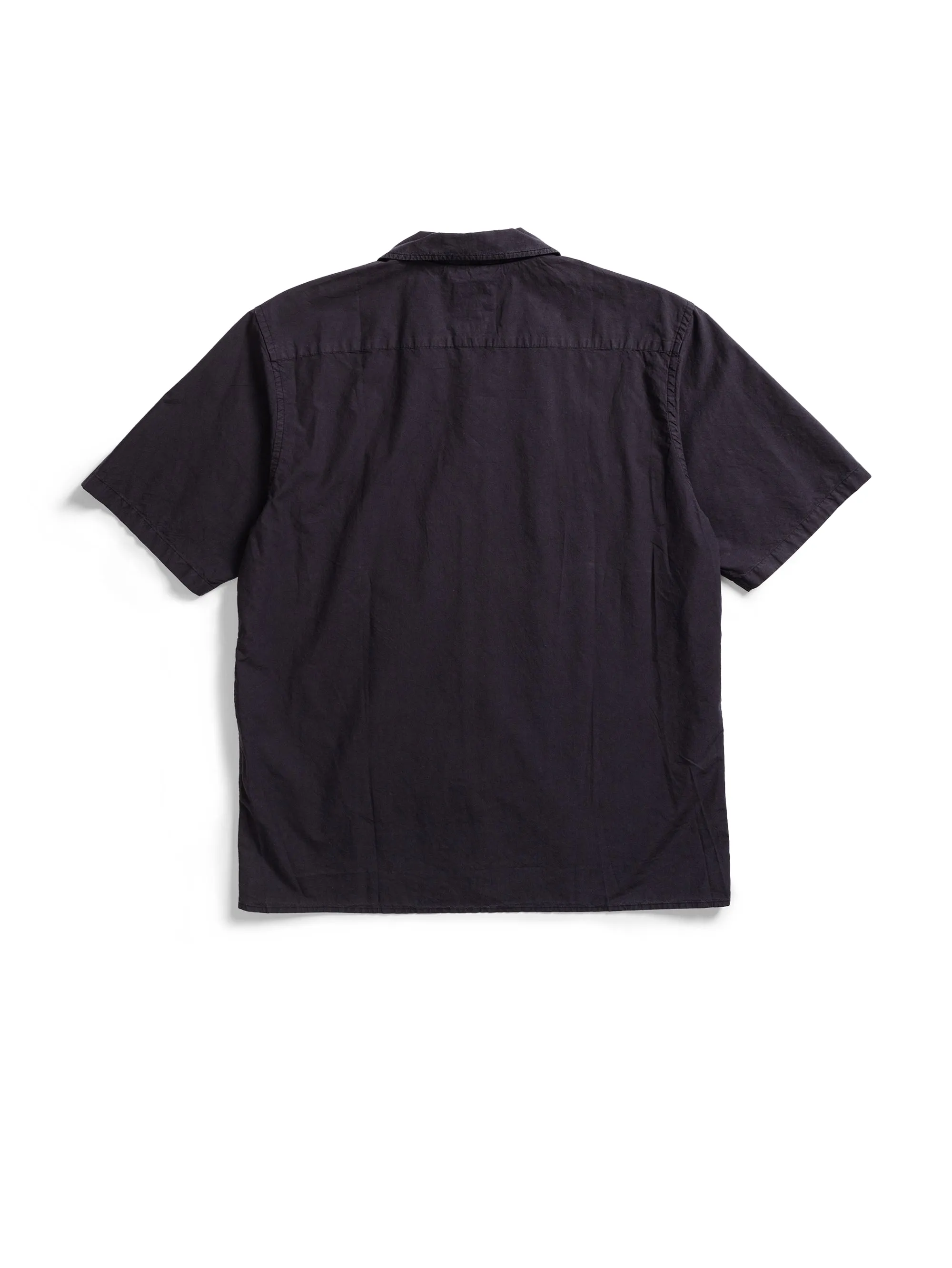 Camicia Casual in Popeline e Tencel Blu Notte