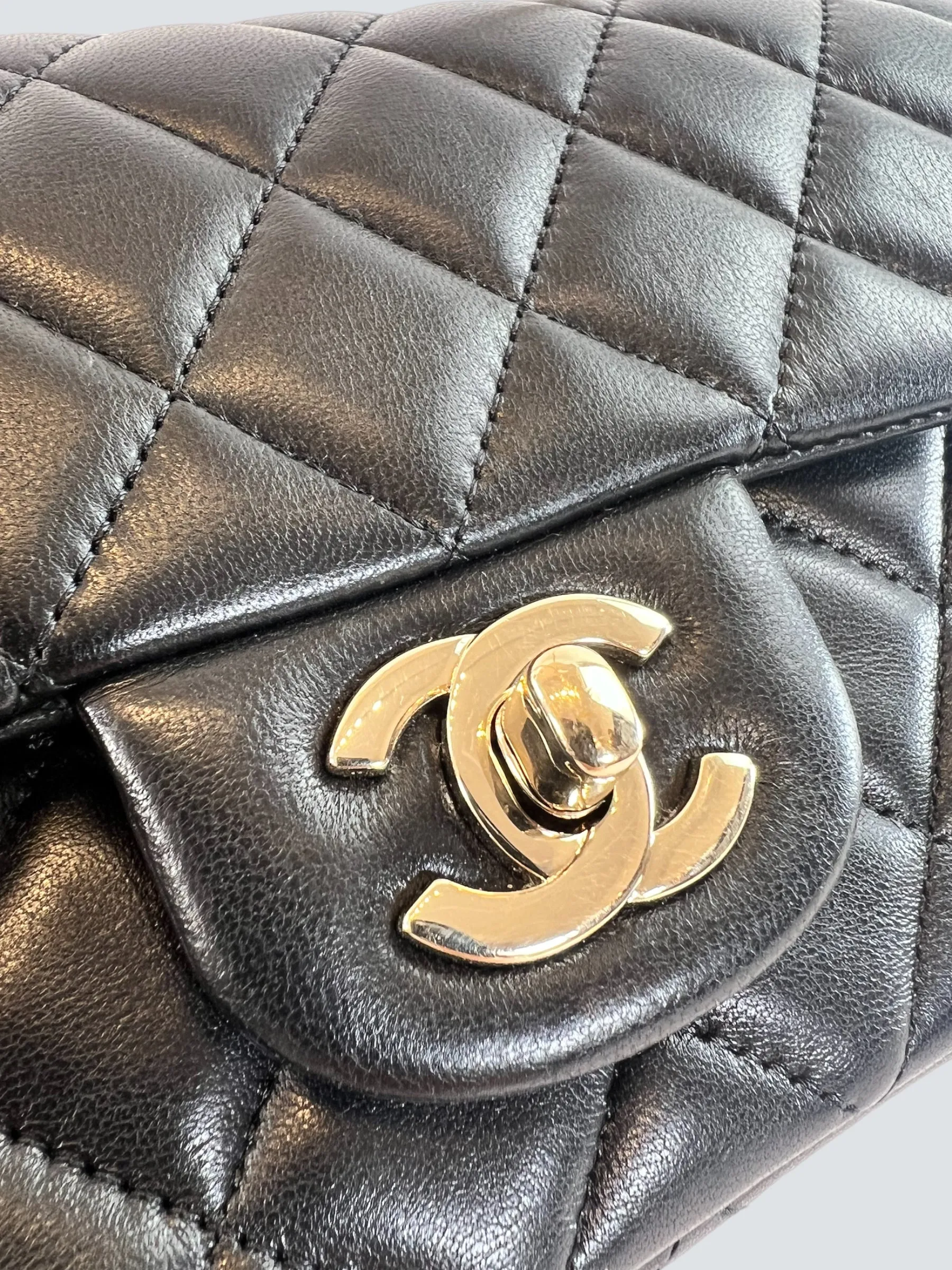 Chanel Black Lambskin Leather Mini Rectangular Crossbody