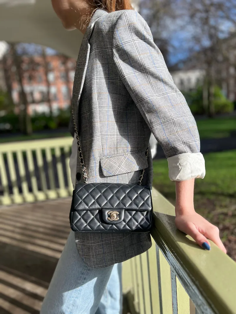 Chanel Black Lambskin Leather Mini Rectangular Crossbody