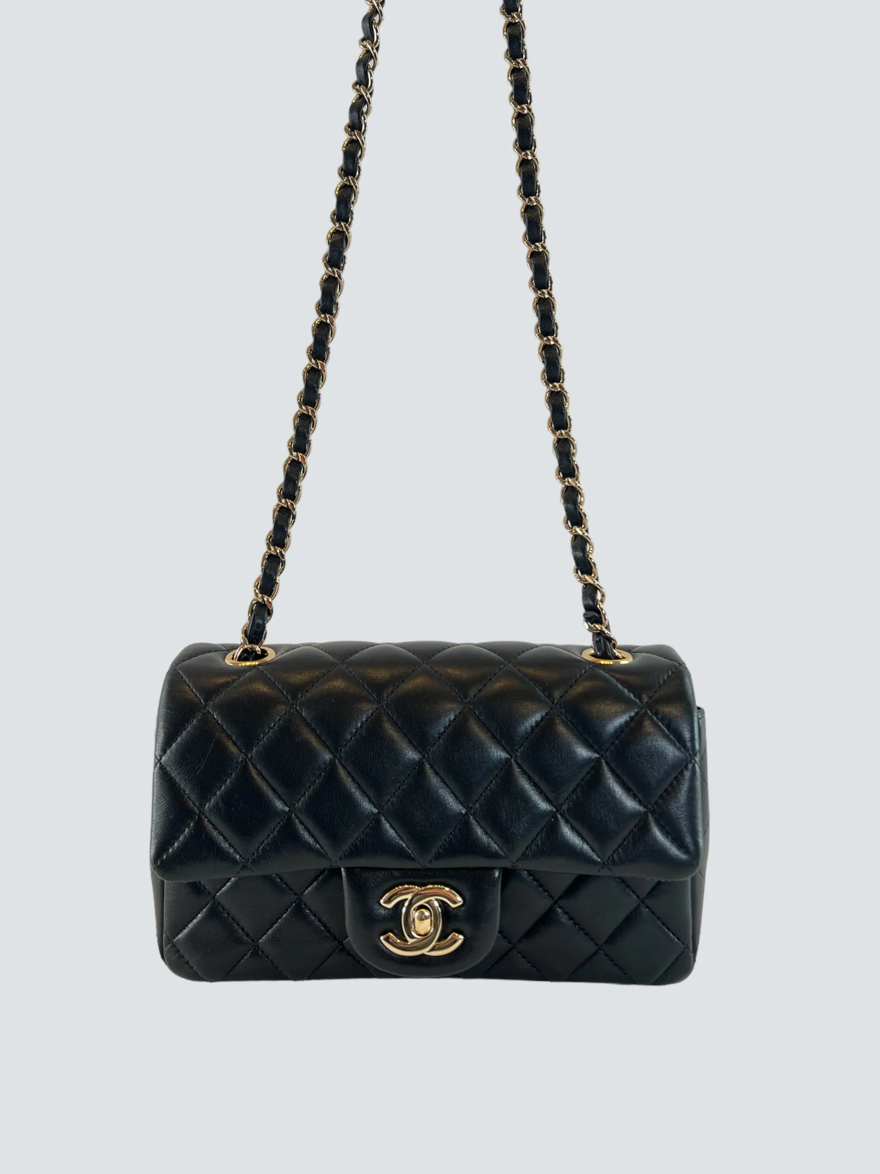 Chanel Black Lambskin Leather Mini Rectangular Crossbody