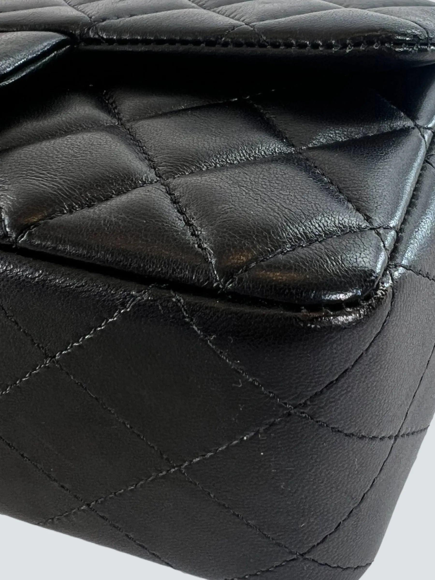 Chanel Black Lambskin Leather Mini Rectangular Crossbody