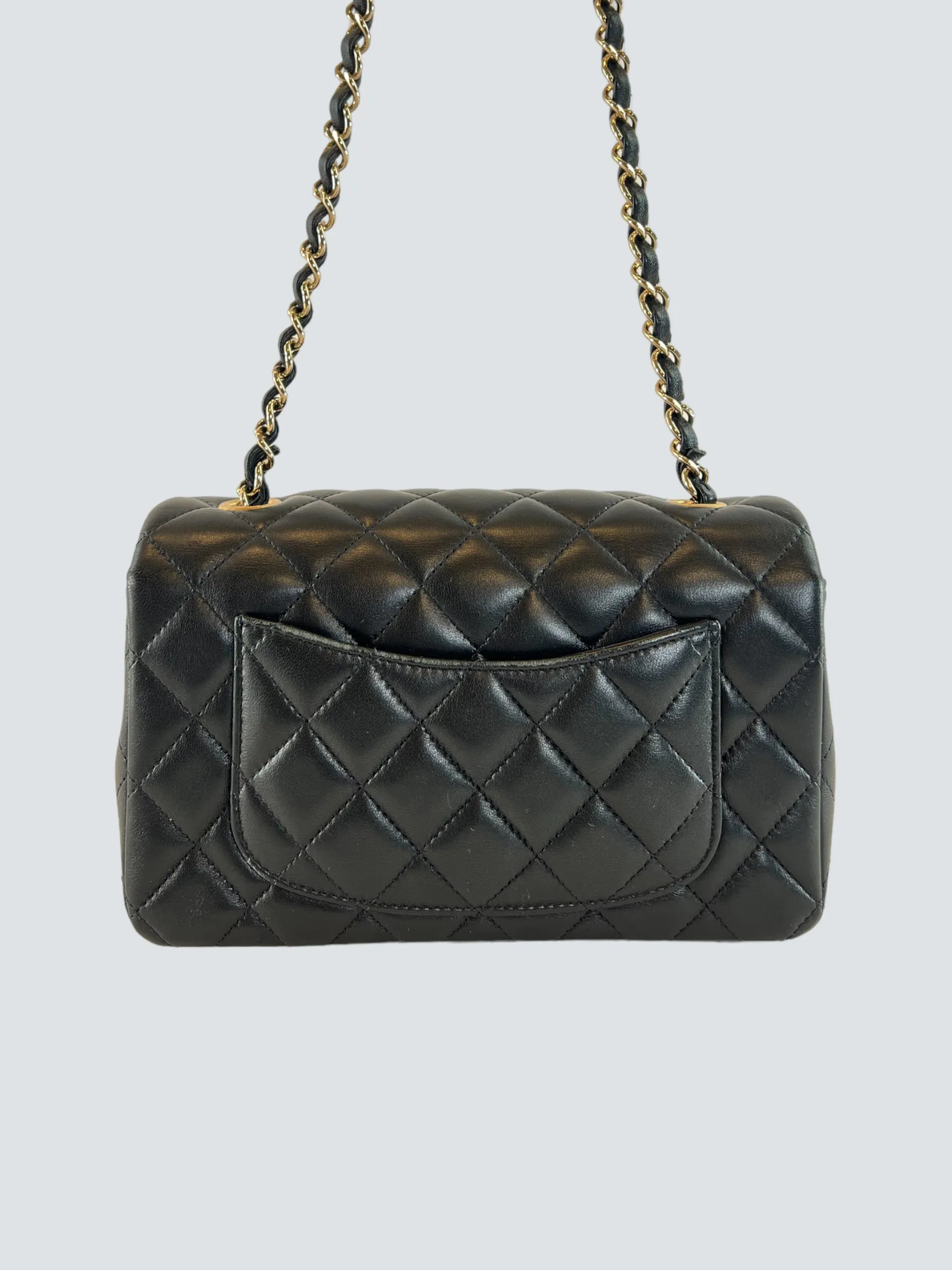 Chanel Black Lambskin Leather Mini Rectangular Crossbody
