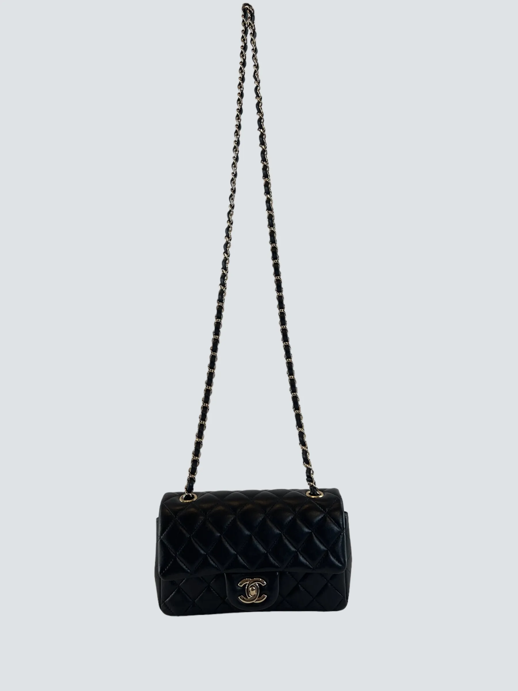 Chanel Black Lambskin Leather Mini Rectangular Crossbody