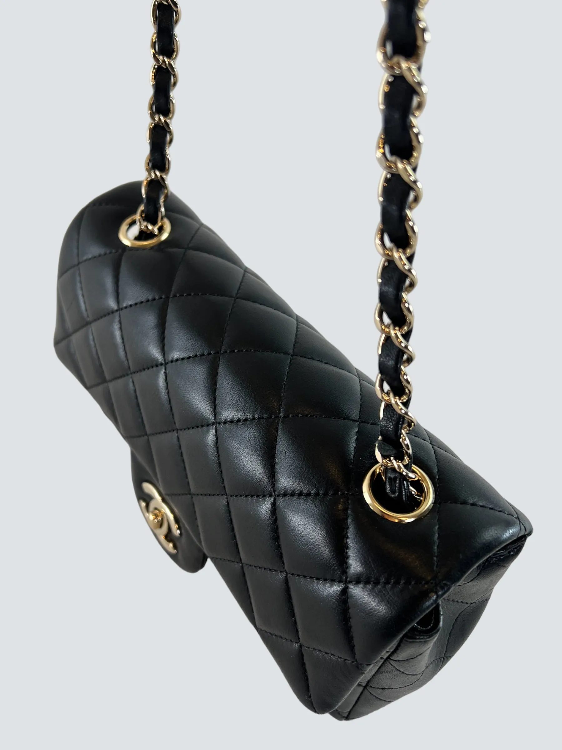 Chanel Black Lambskin Leather Mini Rectangular Crossbody