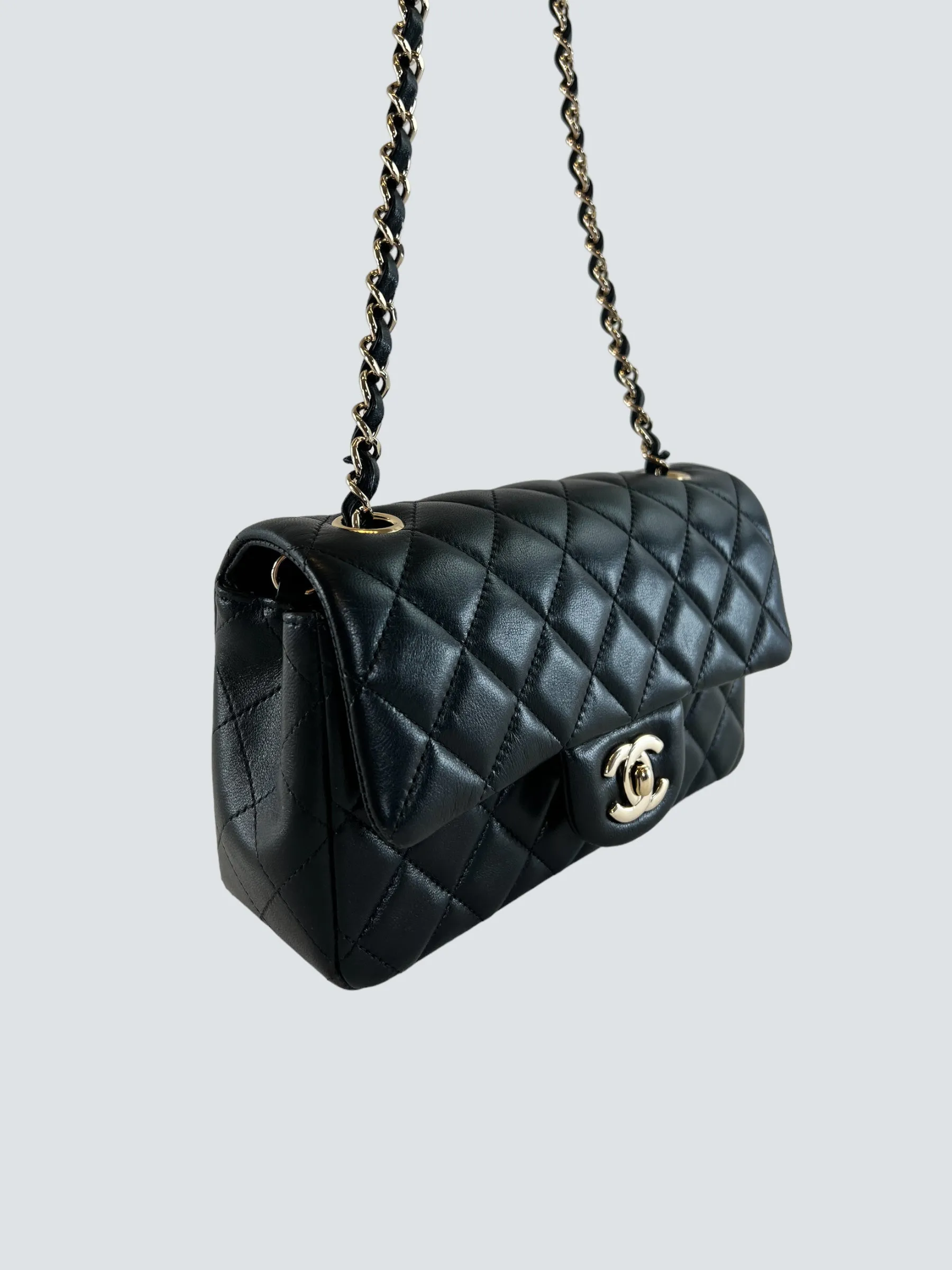 Chanel Black Lambskin Leather Mini Rectangular Crossbody