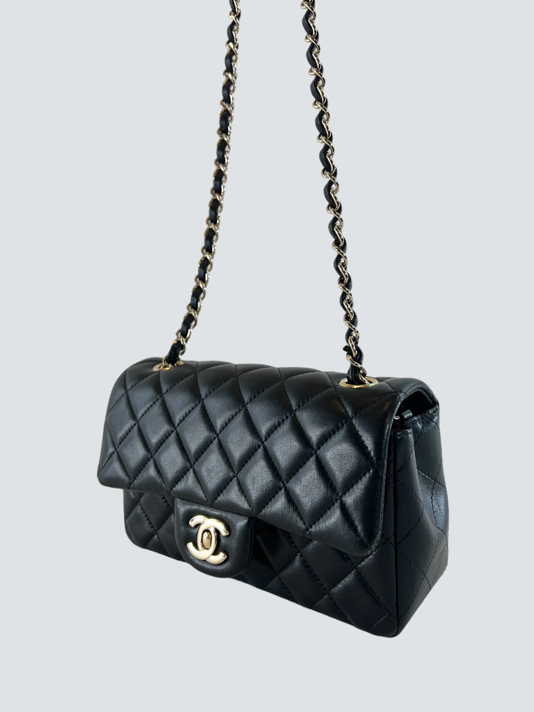 Chanel Black Lambskin Leather Mini Rectangular Crossbody