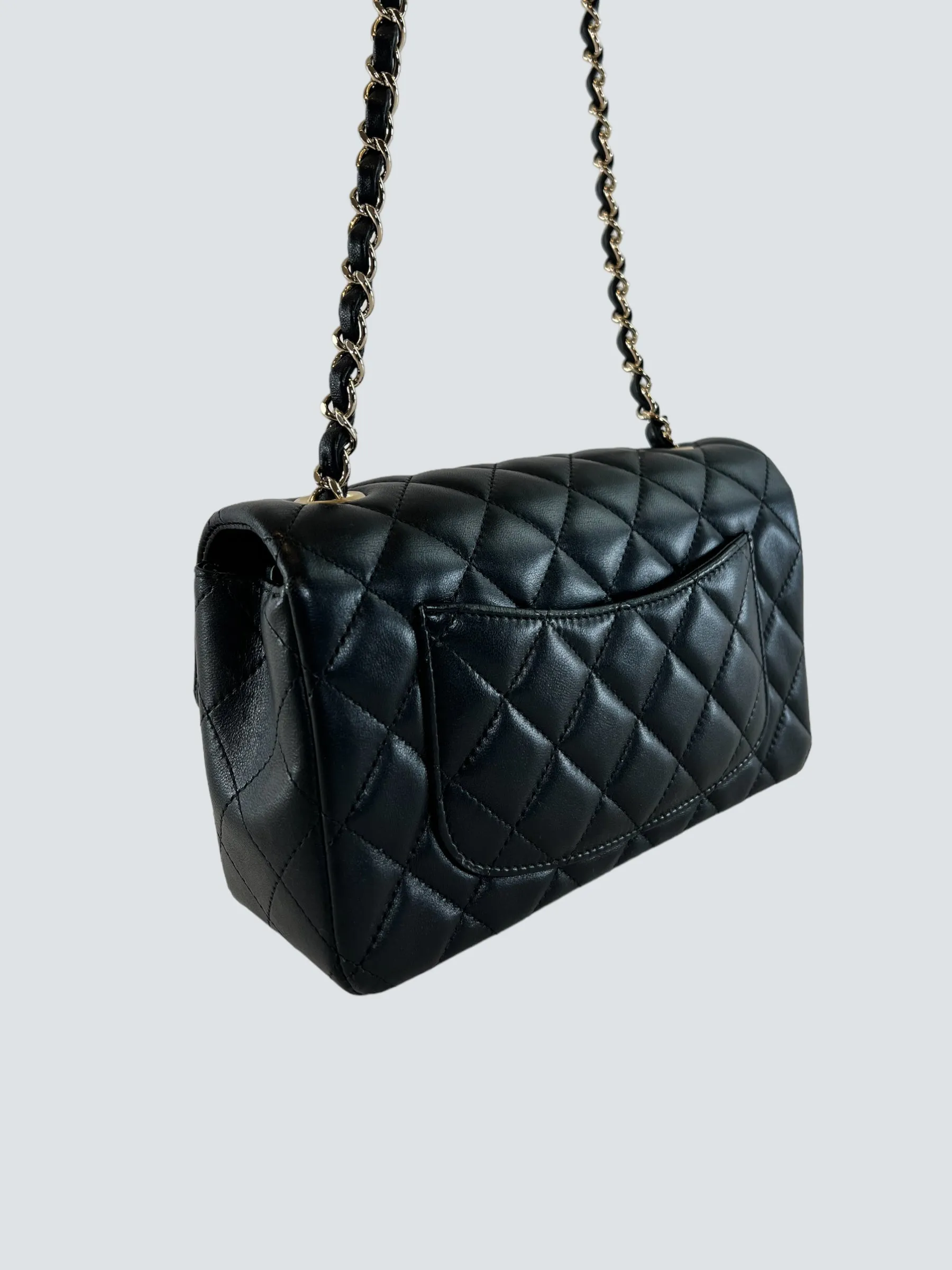 Chanel Black Lambskin Leather Mini Rectangular Crossbody