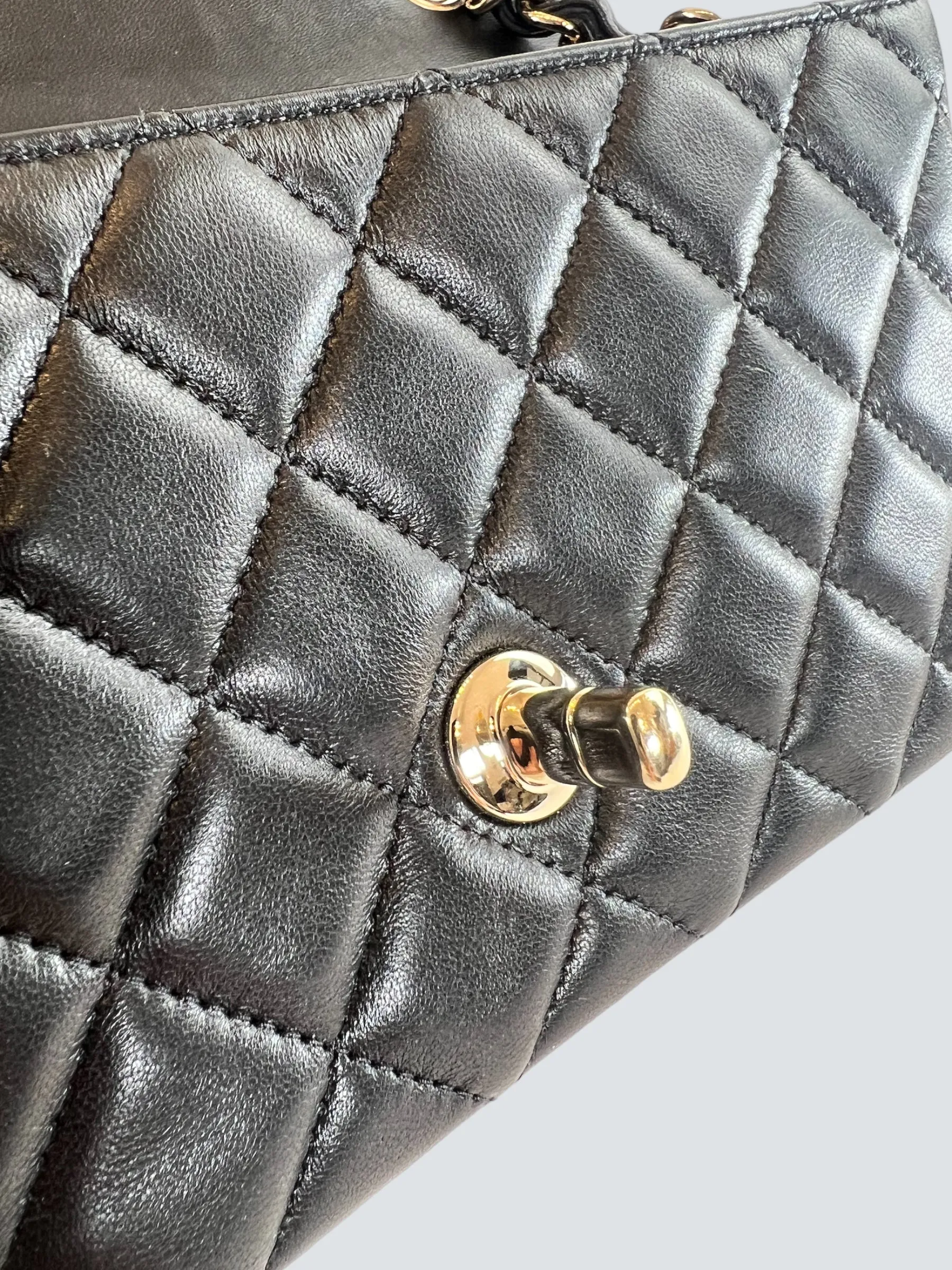 Chanel Black Lambskin Leather Mini Rectangular Crossbody