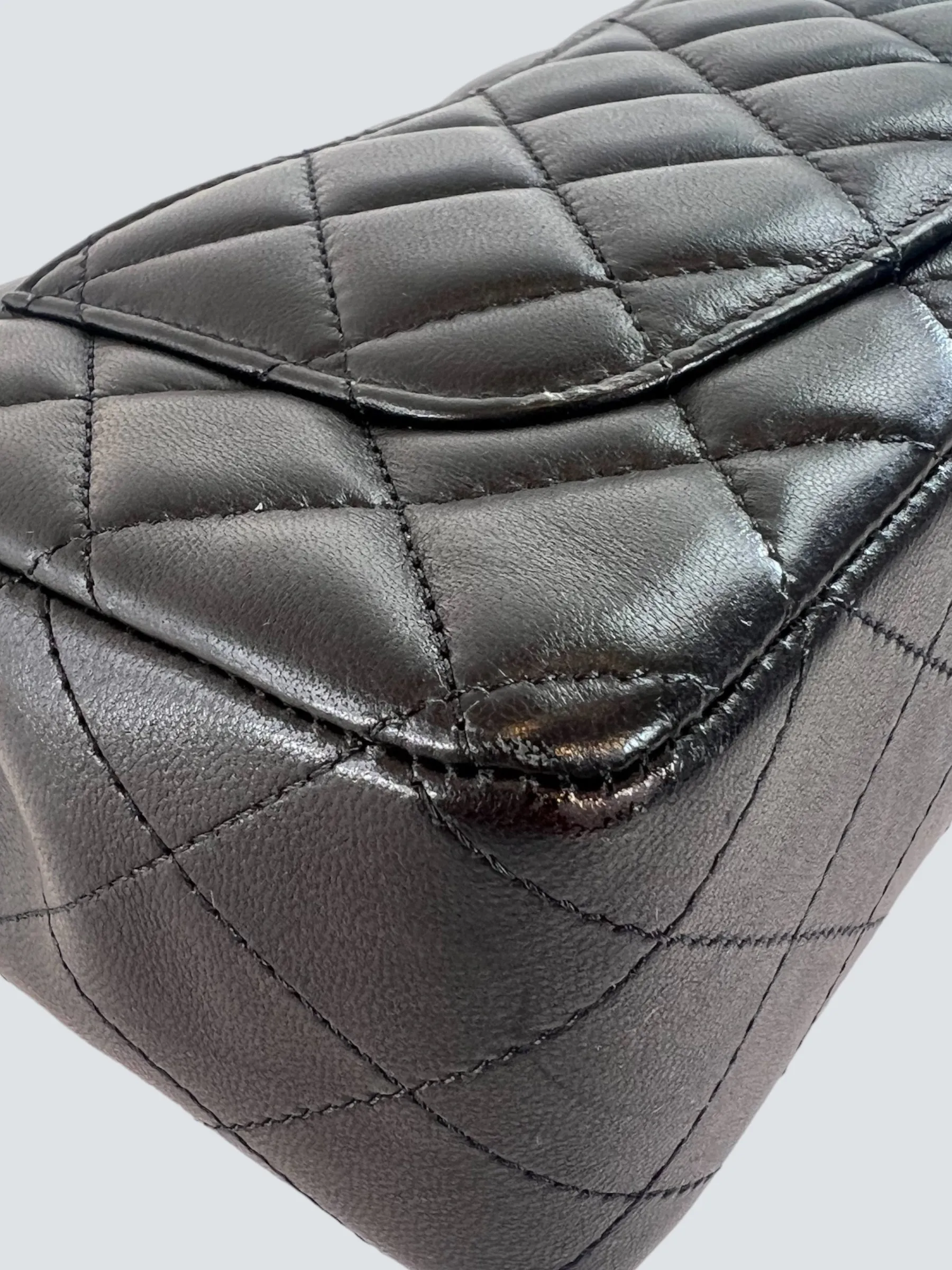 Chanel Black Lambskin Leather Mini Rectangular Crossbody