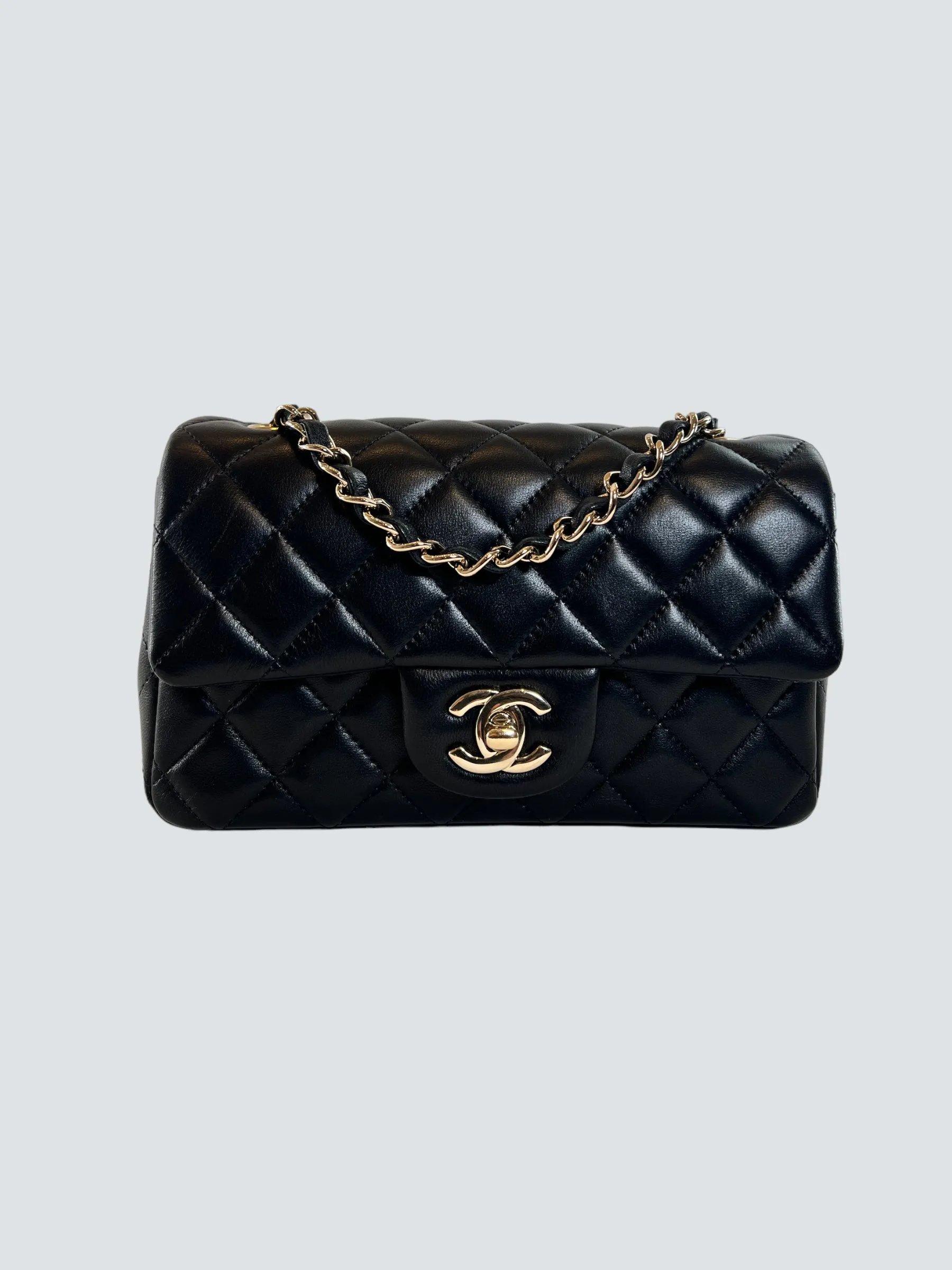 Chanel Black Lambskin Leather Mini Rectangular Crossbody