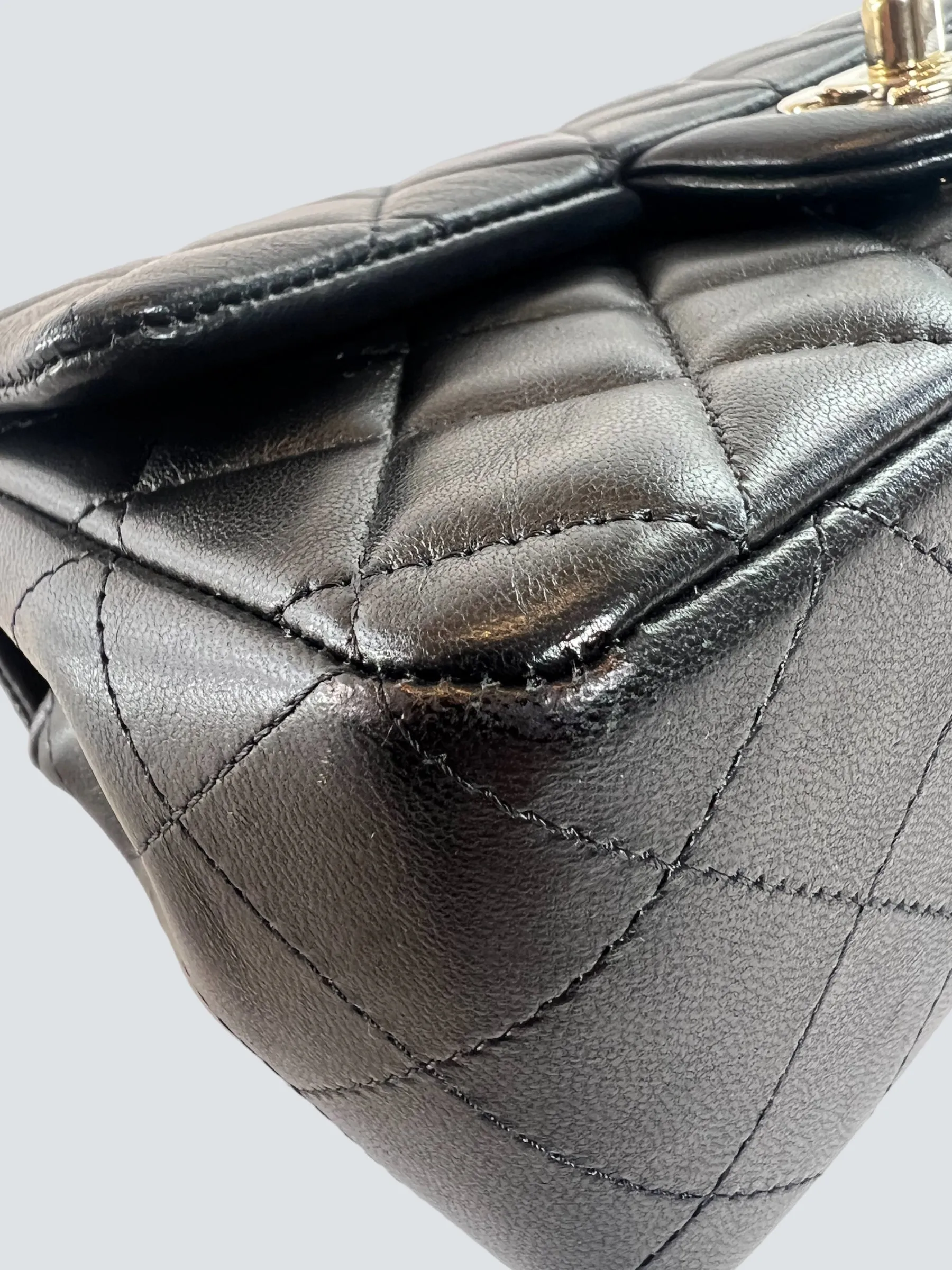 Chanel Black Lambskin Leather Mini Rectangular Crossbody