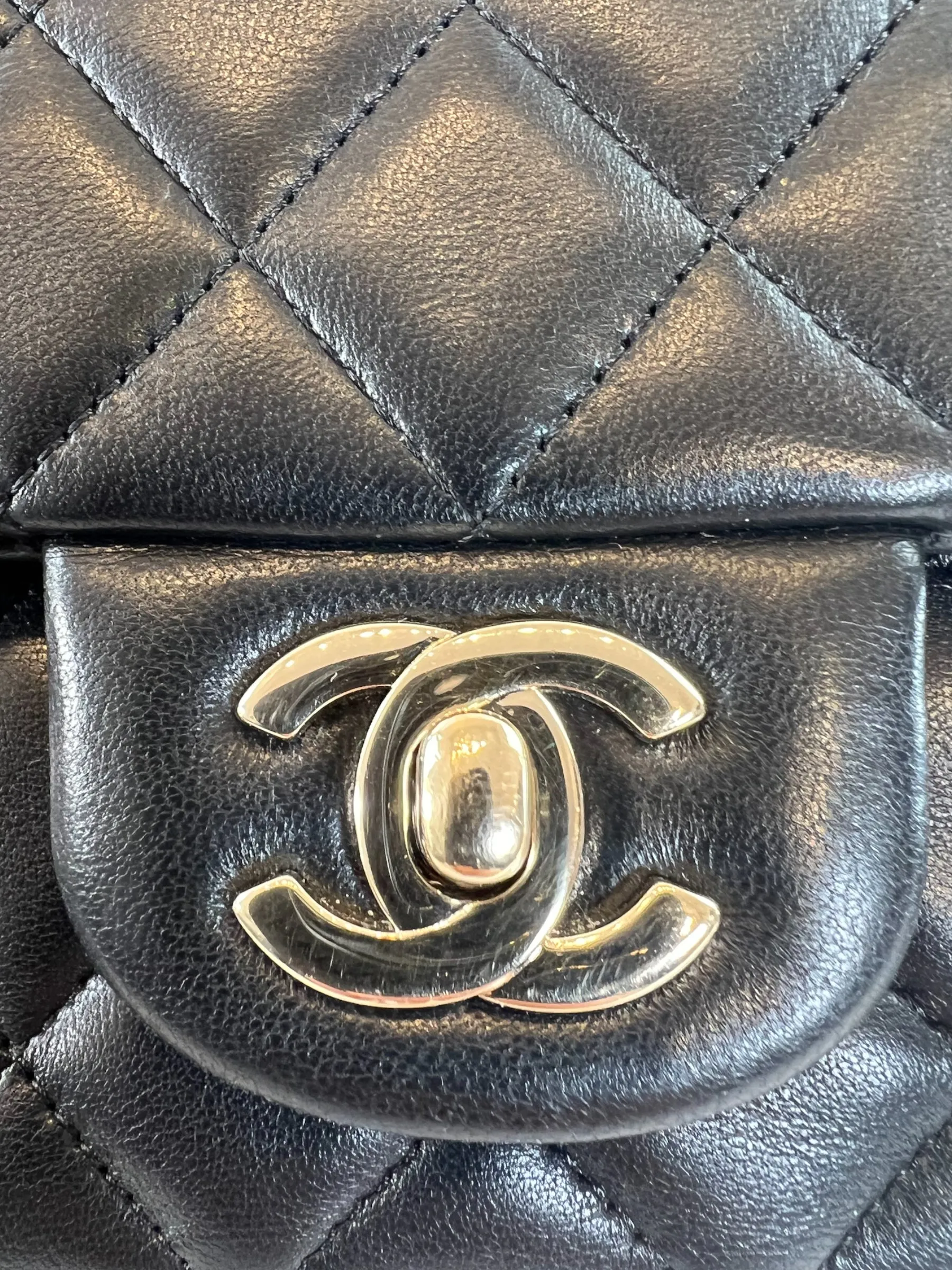 Chanel Black Lambskin Leather Mini Rectangular Crossbody