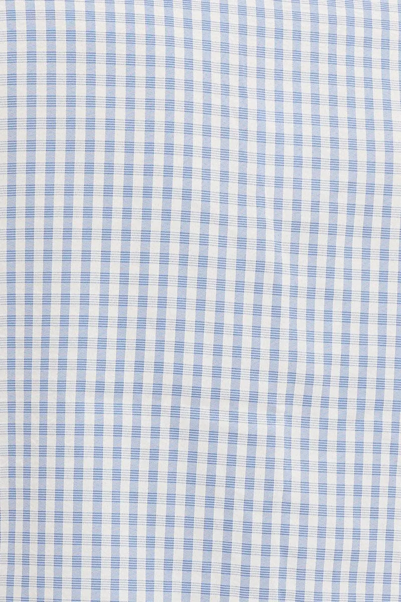 Check Contrast Piping Pajamas Set Short Sleeve