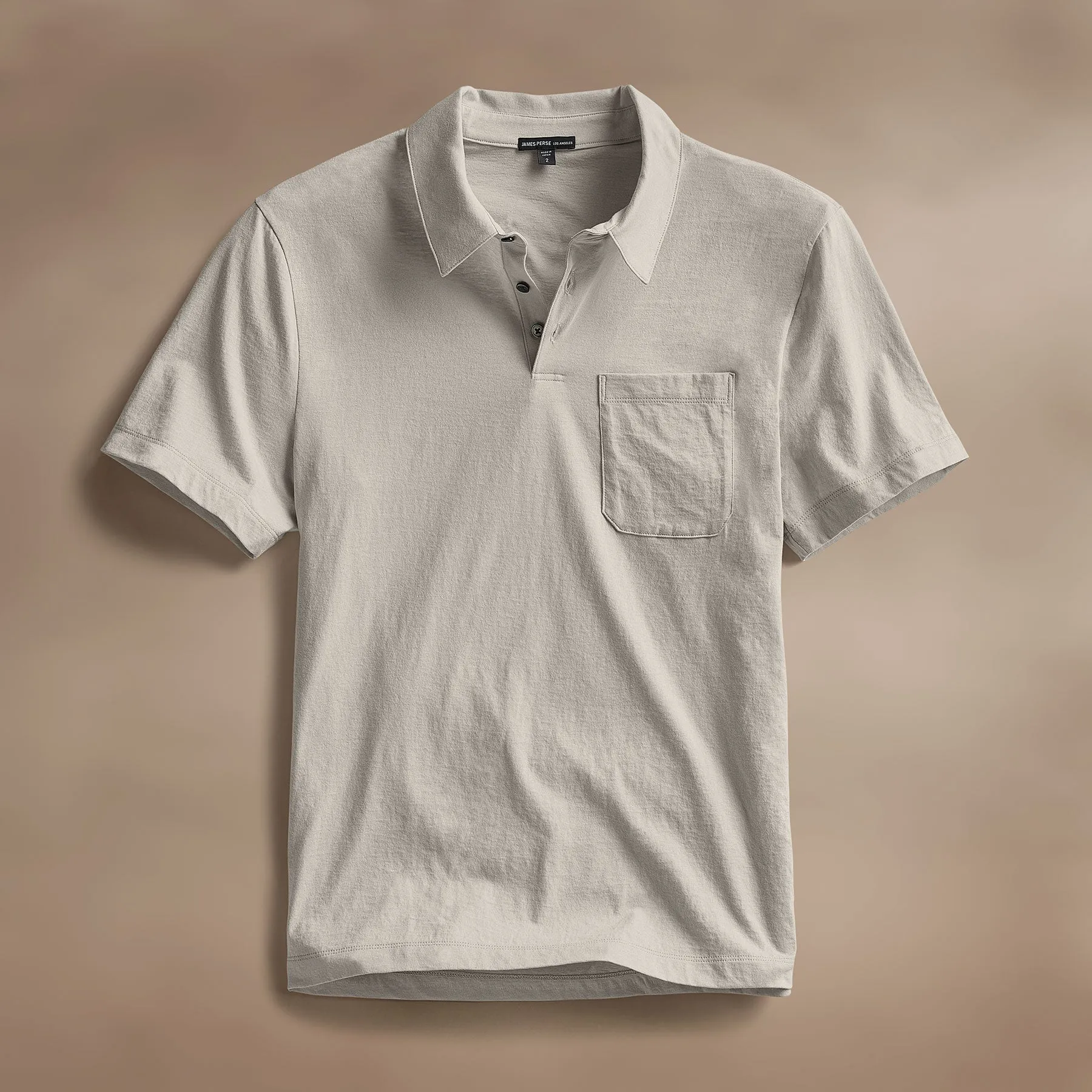 Cotton Linen Pocket Polo - Salt