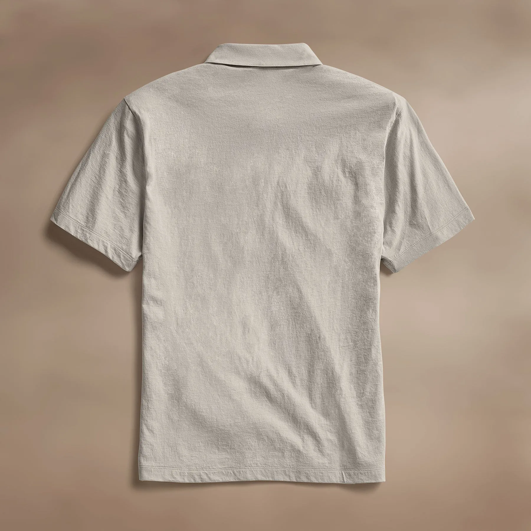 Cotton Linen Pocket Polo - Salt