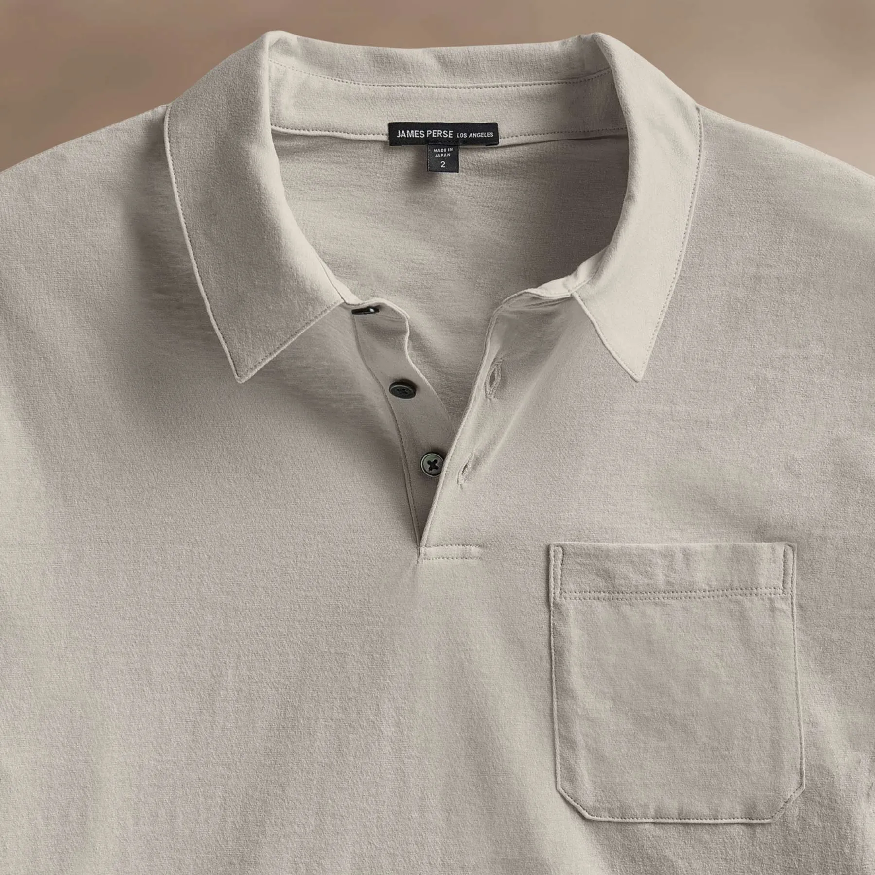 Cotton Linen Pocket Polo - Salt