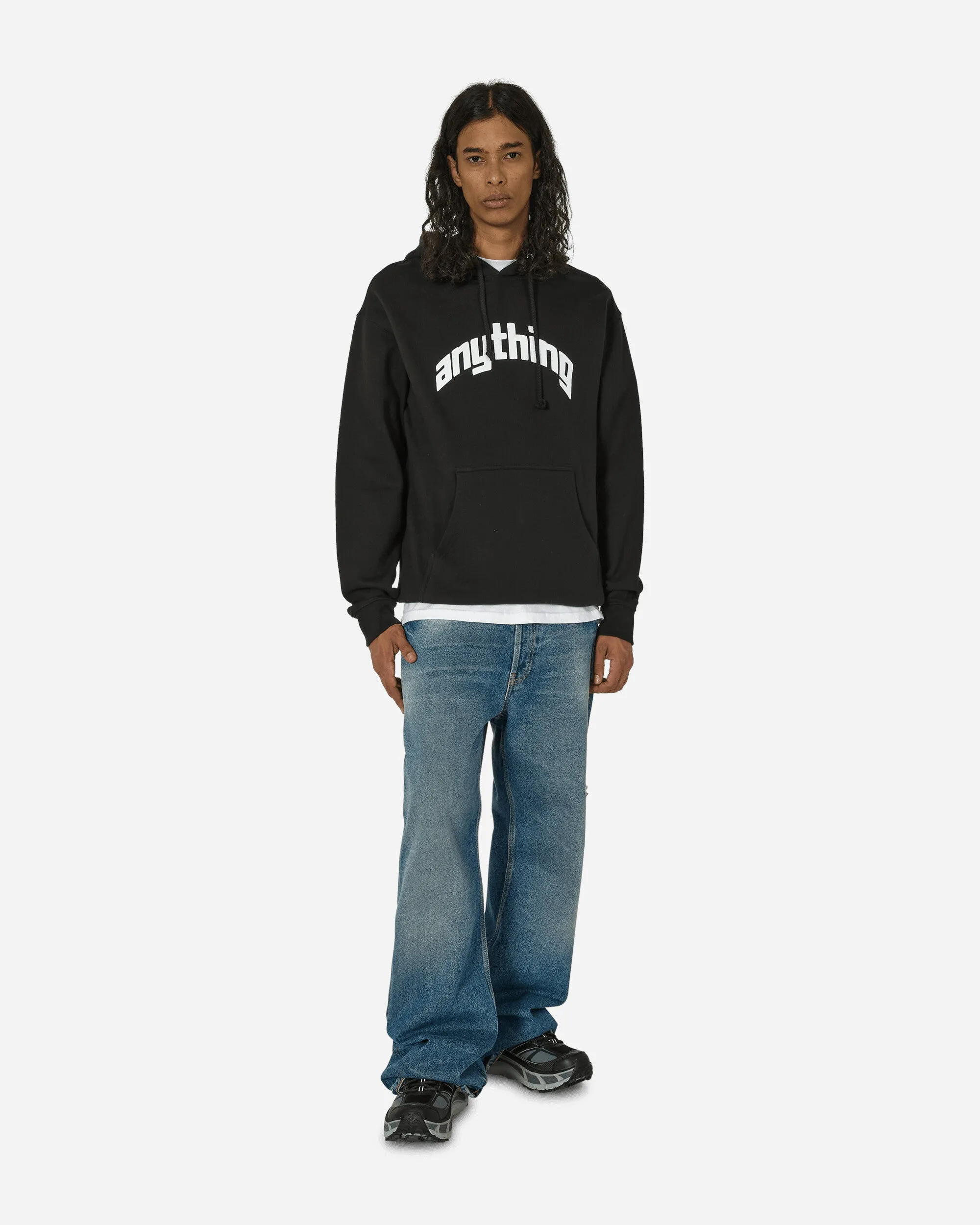 Curved Logo Hoodie Black