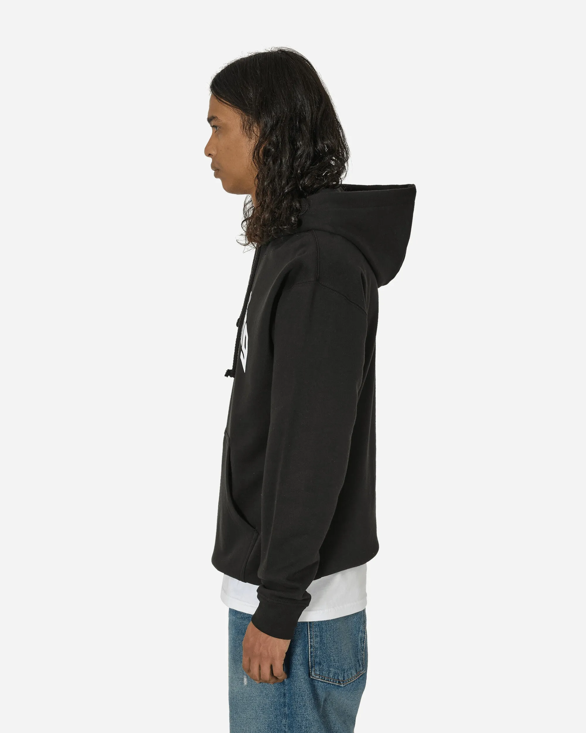 Curved Logo Hoodie Black