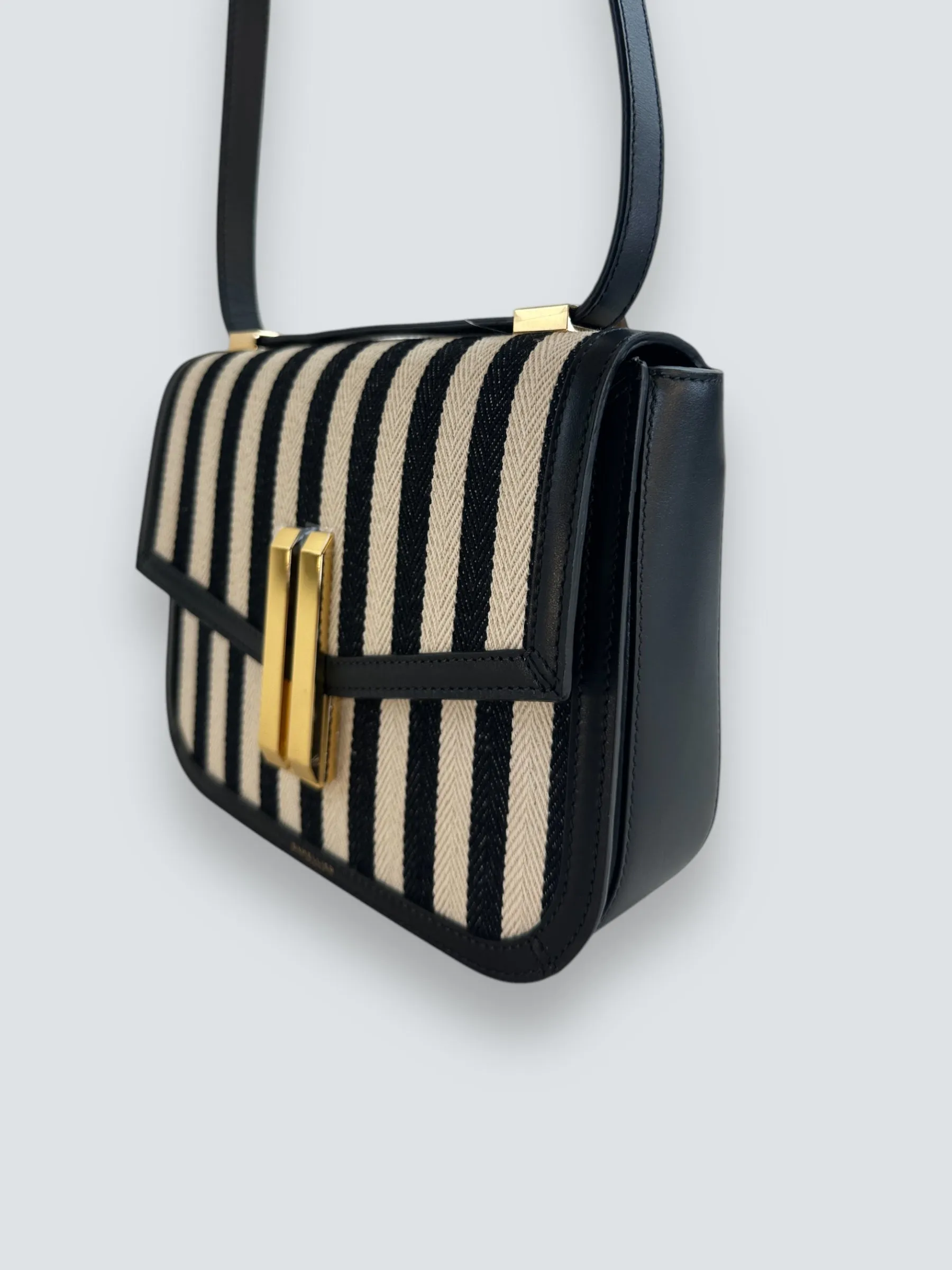 Demellier Monochrome Leather & Canvas Crossbody