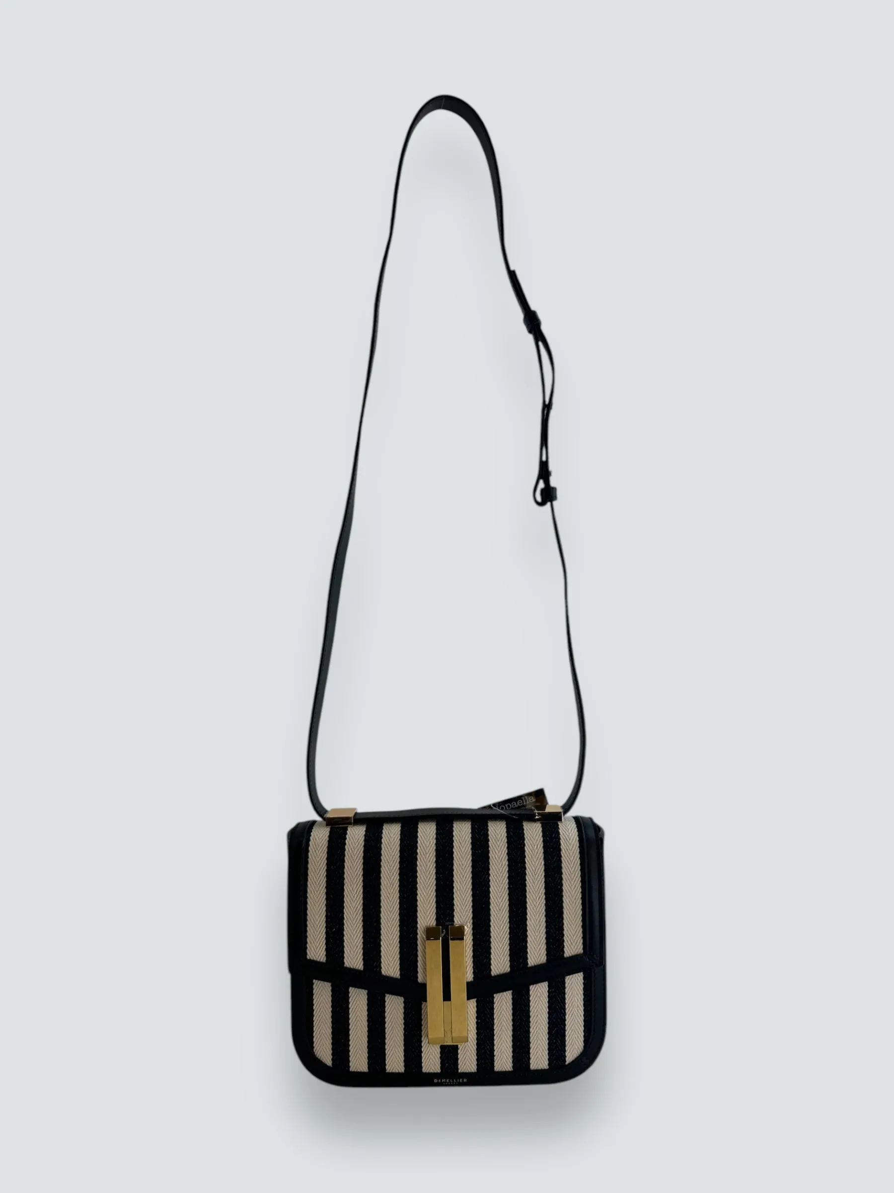 Demellier Monochrome Leather & Canvas Crossbody