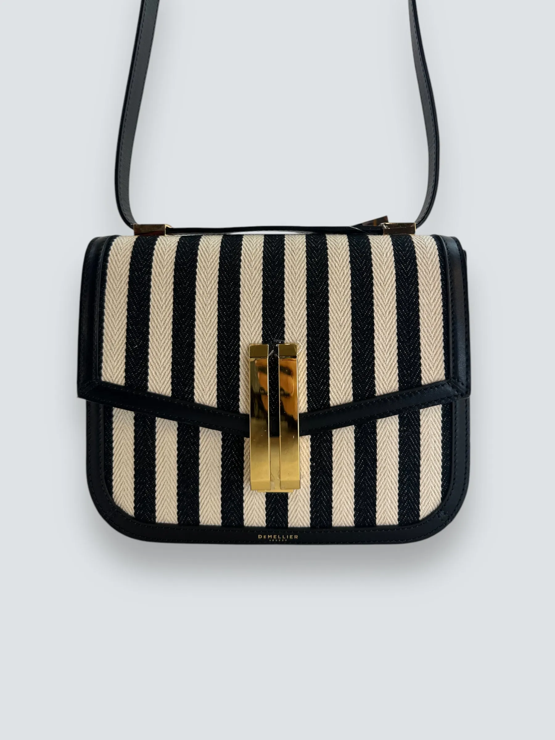 Demellier Monochrome Leather & Canvas Crossbody