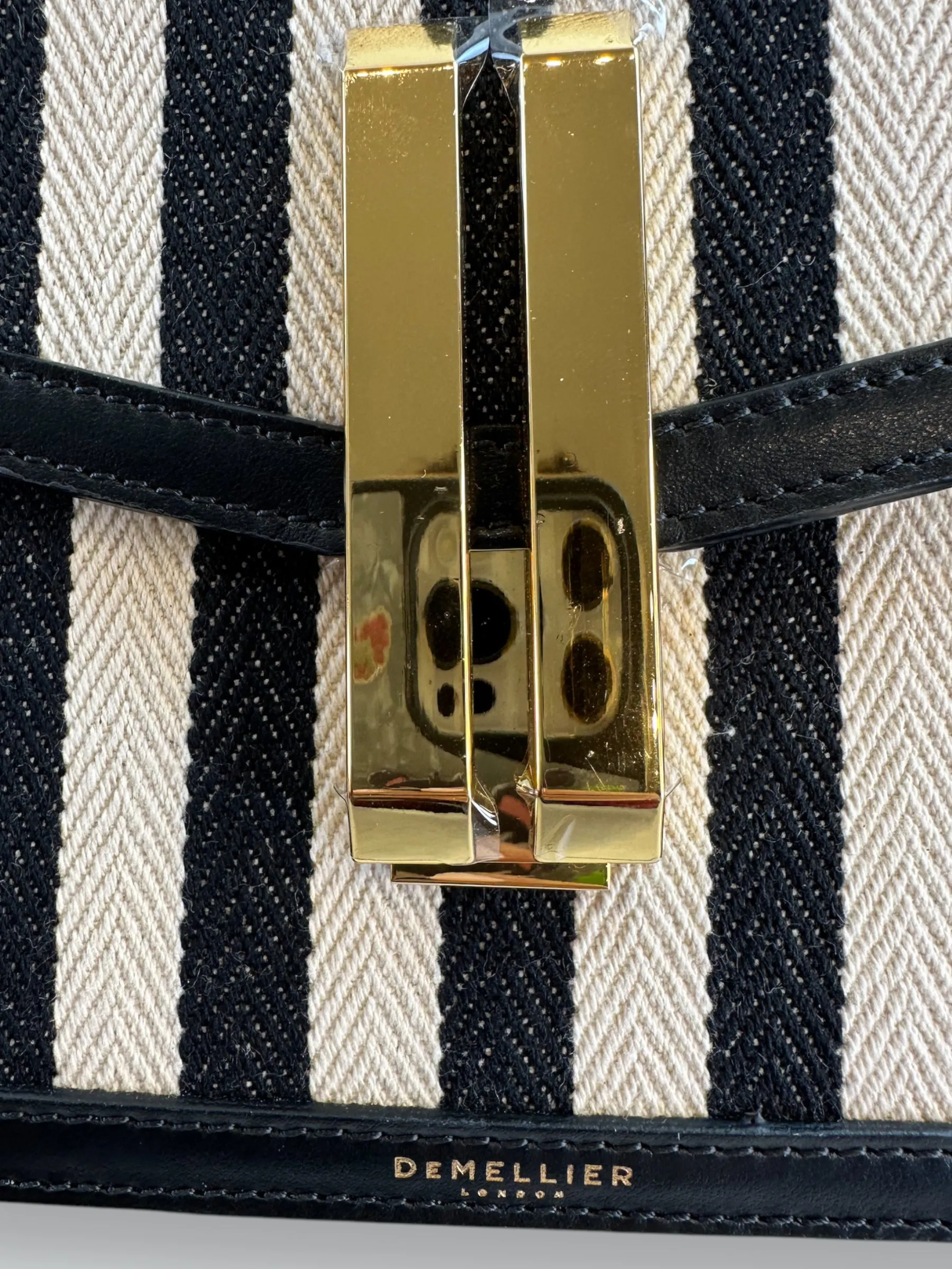 Demellier Monochrome Leather & Canvas Crossbody