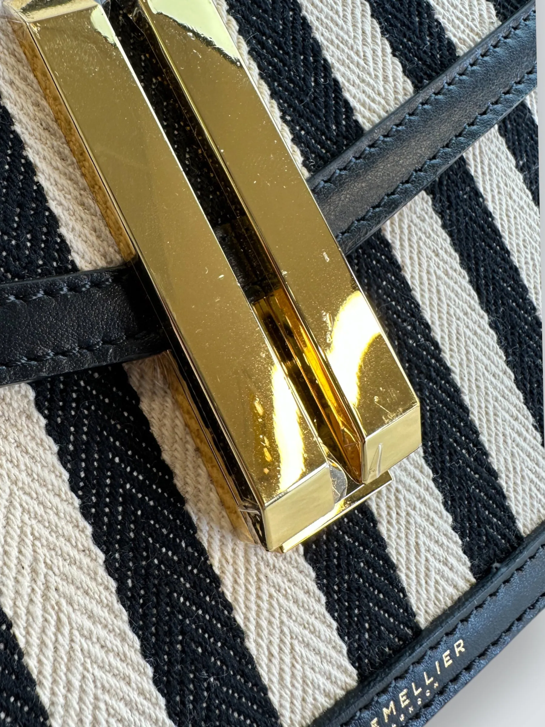 Demellier Monochrome Leather & Canvas Crossbody