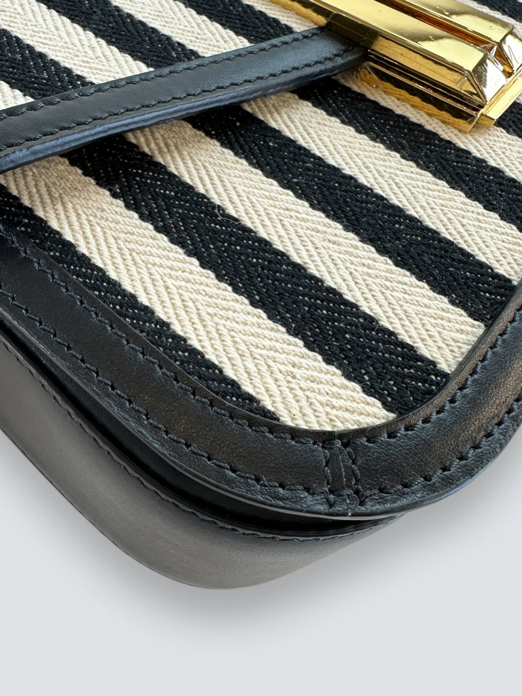 Demellier Monochrome Leather & Canvas Crossbody