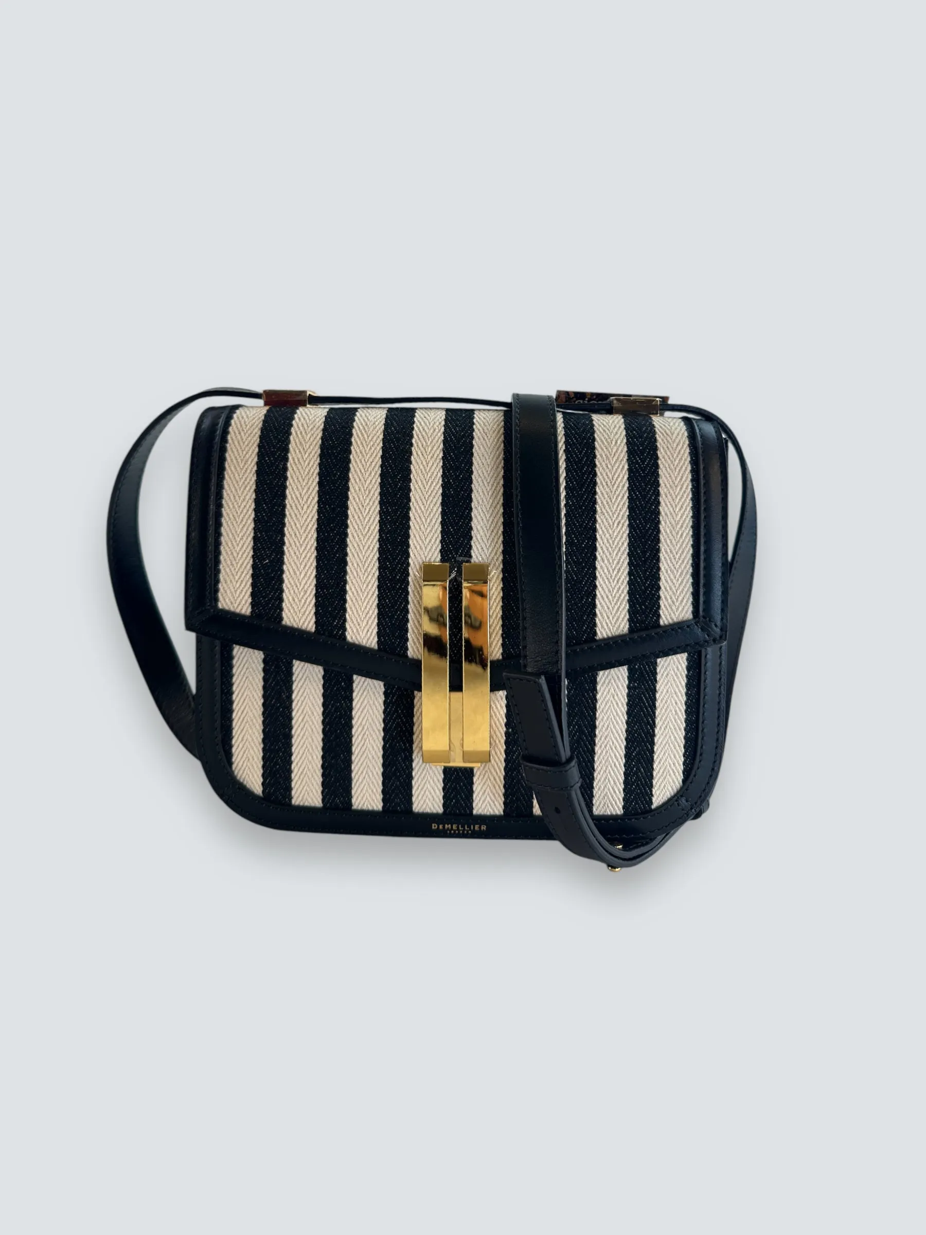 Demellier Monochrome Leather & Canvas Crossbody