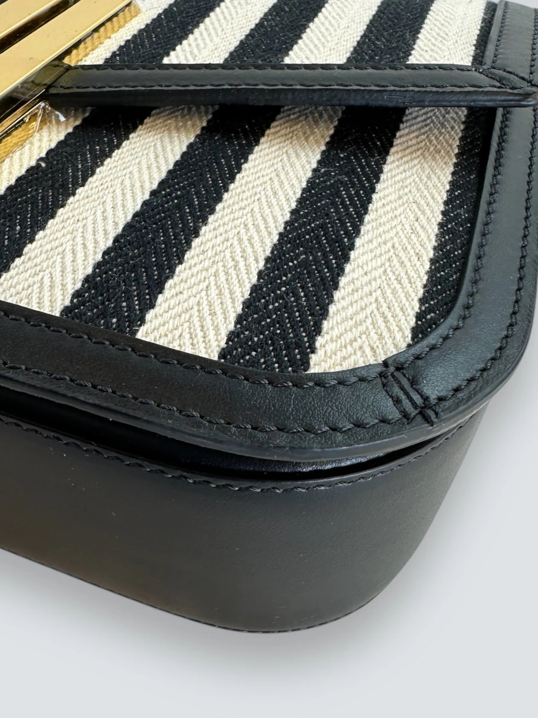 Demellier Monochrome Leather & Canvas Crossbody
