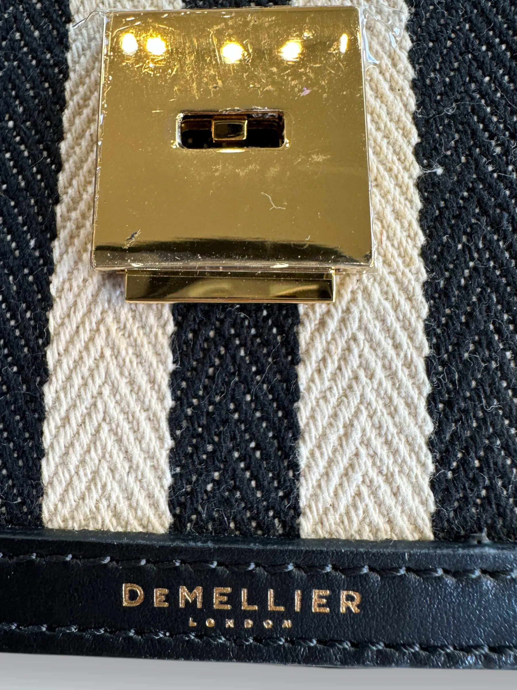 Demellier Monochrome Leather & Canvas Crossbody